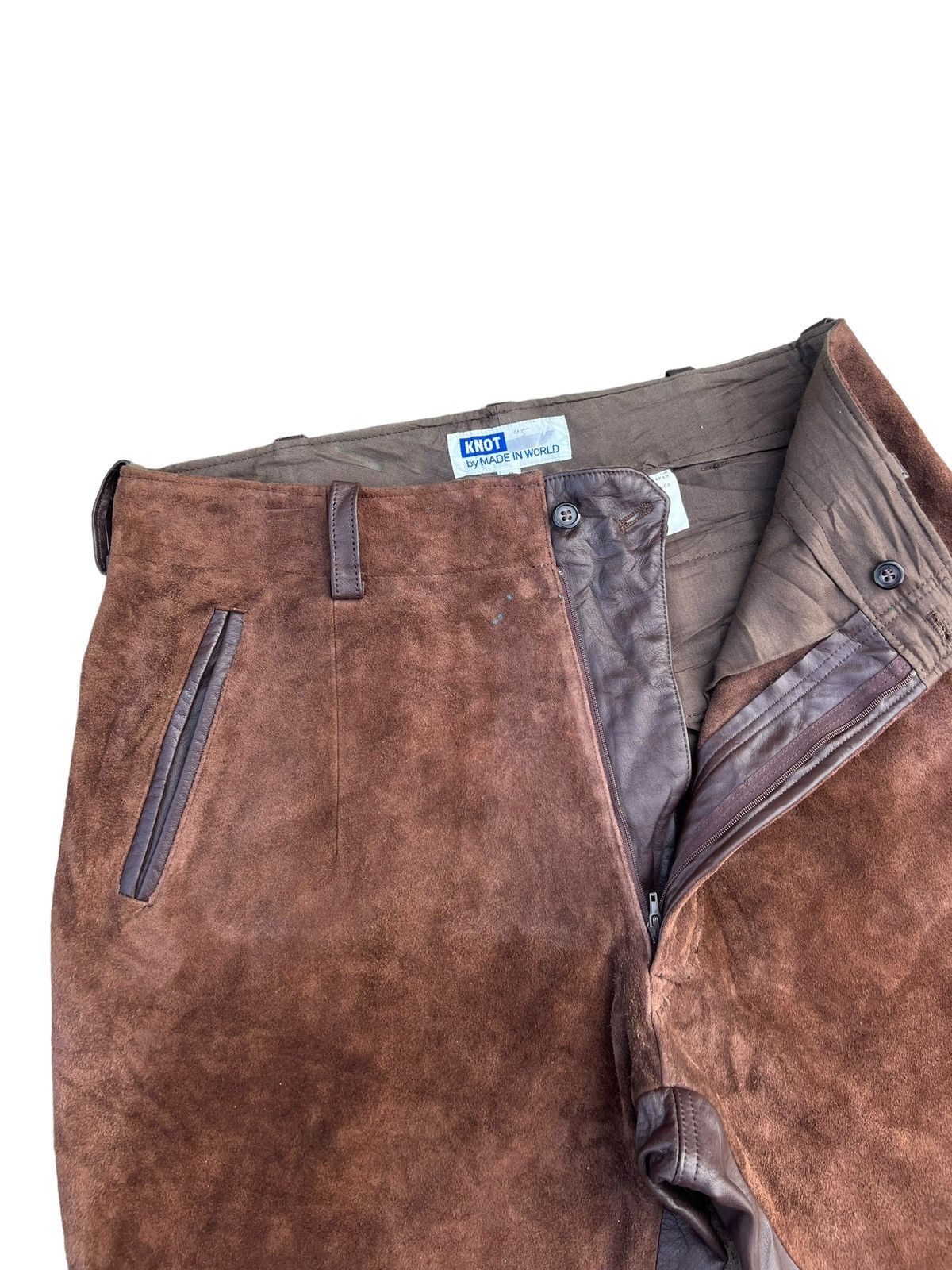 Leather Vintage KNOT Japan Hybrid Suede Calf Leather Short Pant Size US 31 - 6 Thumbnail