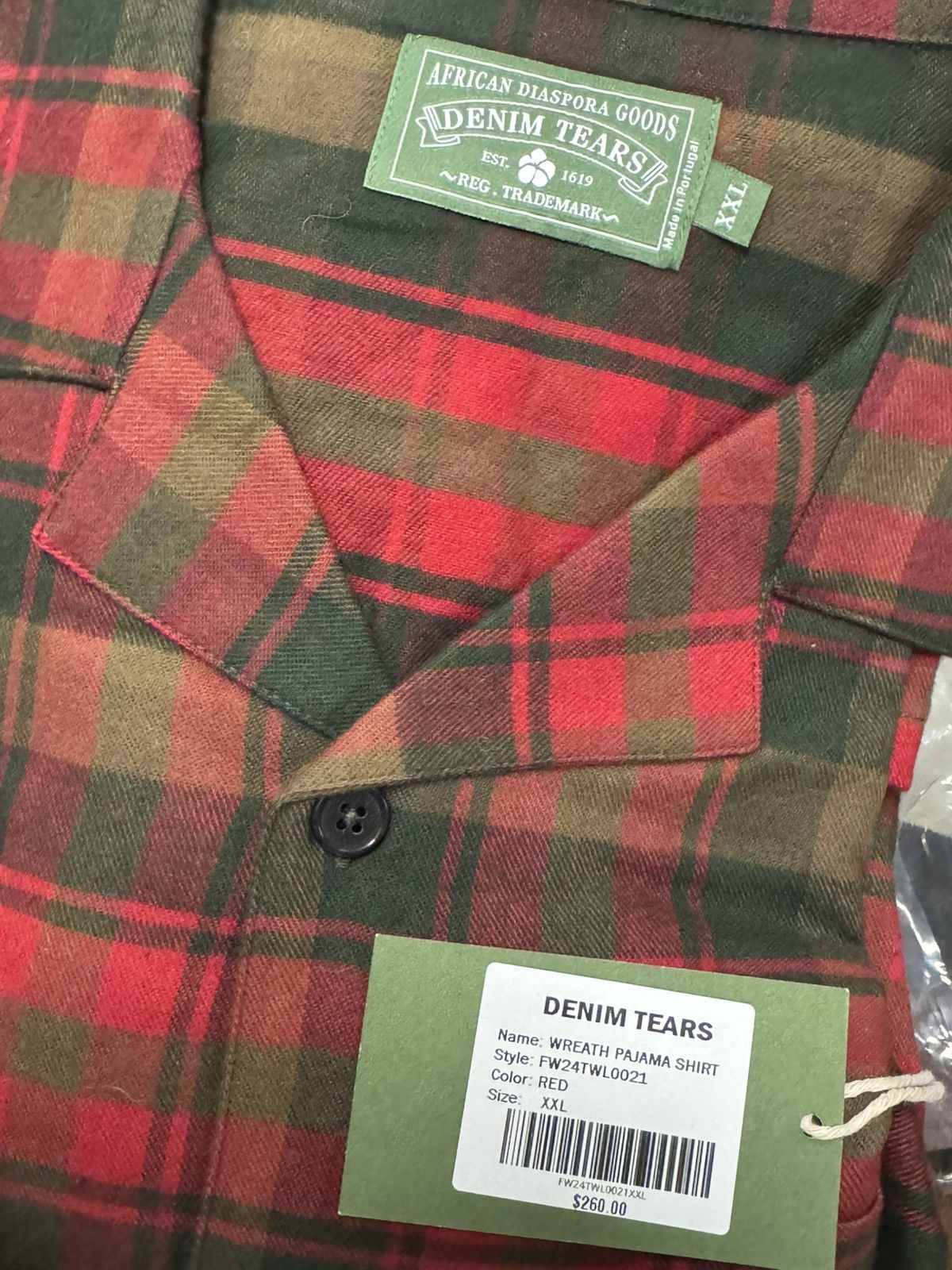 DENIM TEARS Denim Tears Flannel Pajama Shirt size XXL | Grailed