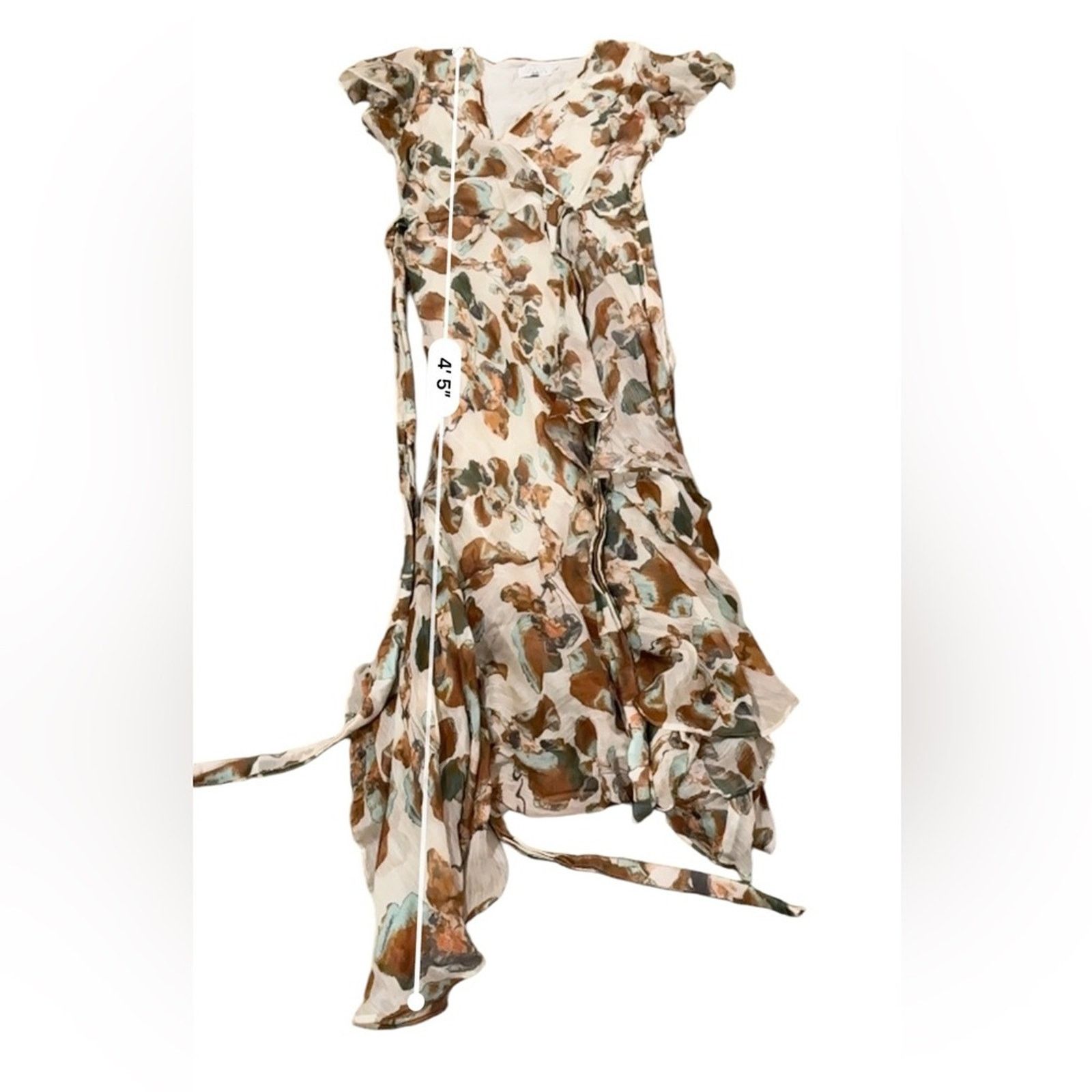Tanya Taylor RTR Tanya Taylor Blaire Silk Floral Print Midi Wrap Dress 0 Size XS / US 0-2 / IT 36-38 - 13 Thumbnail