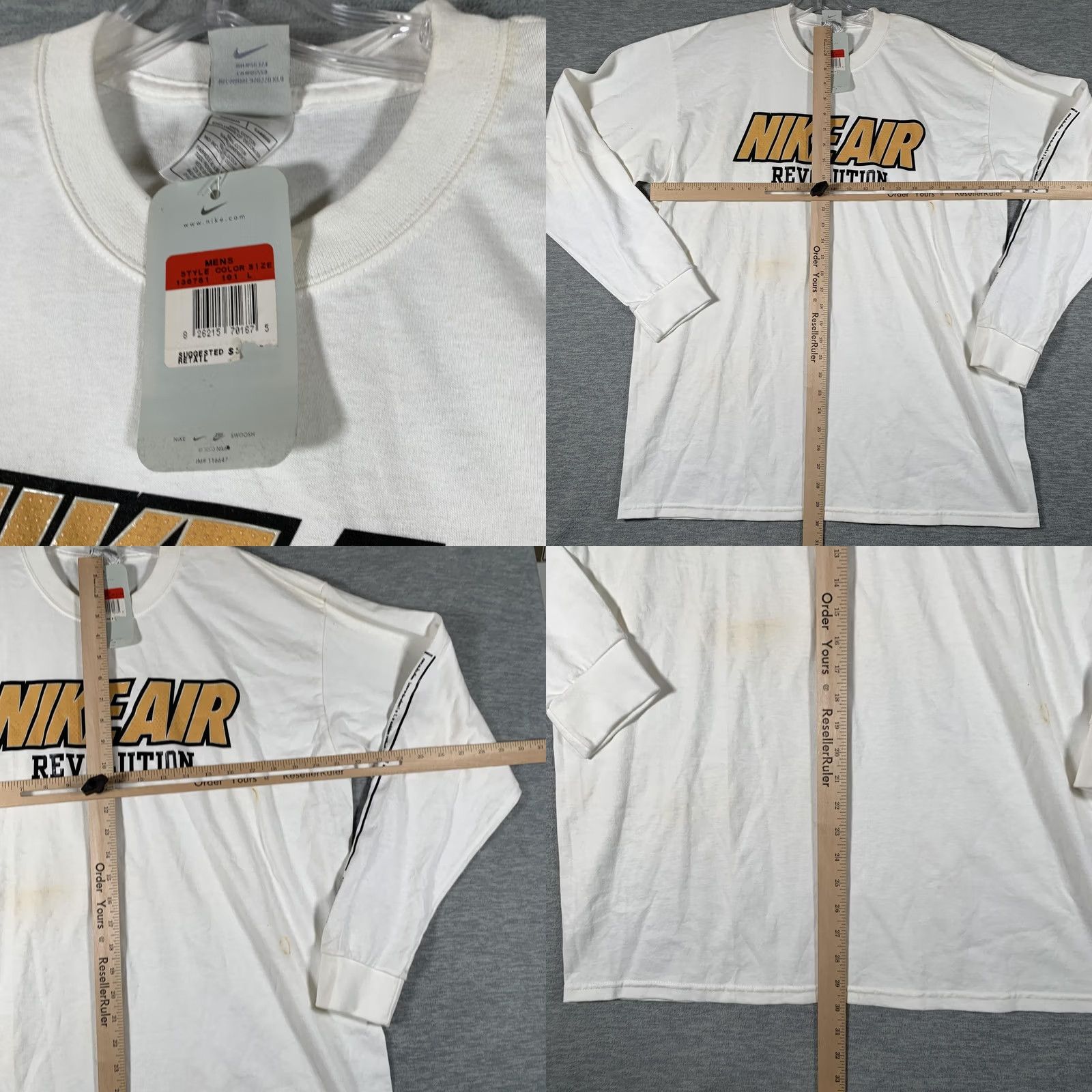 Nike Nike Air Shirt Mens Large White Revolution Long Sleeve Graphic Tee Top Size US L / EU 52-54 / 3 - 9 Thumbnail