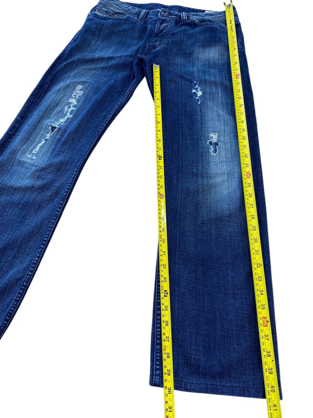 Diesel Diesel Blue Wash Ripped Style Boot Cut Jeans Size US 33 - 8 Thumbnail