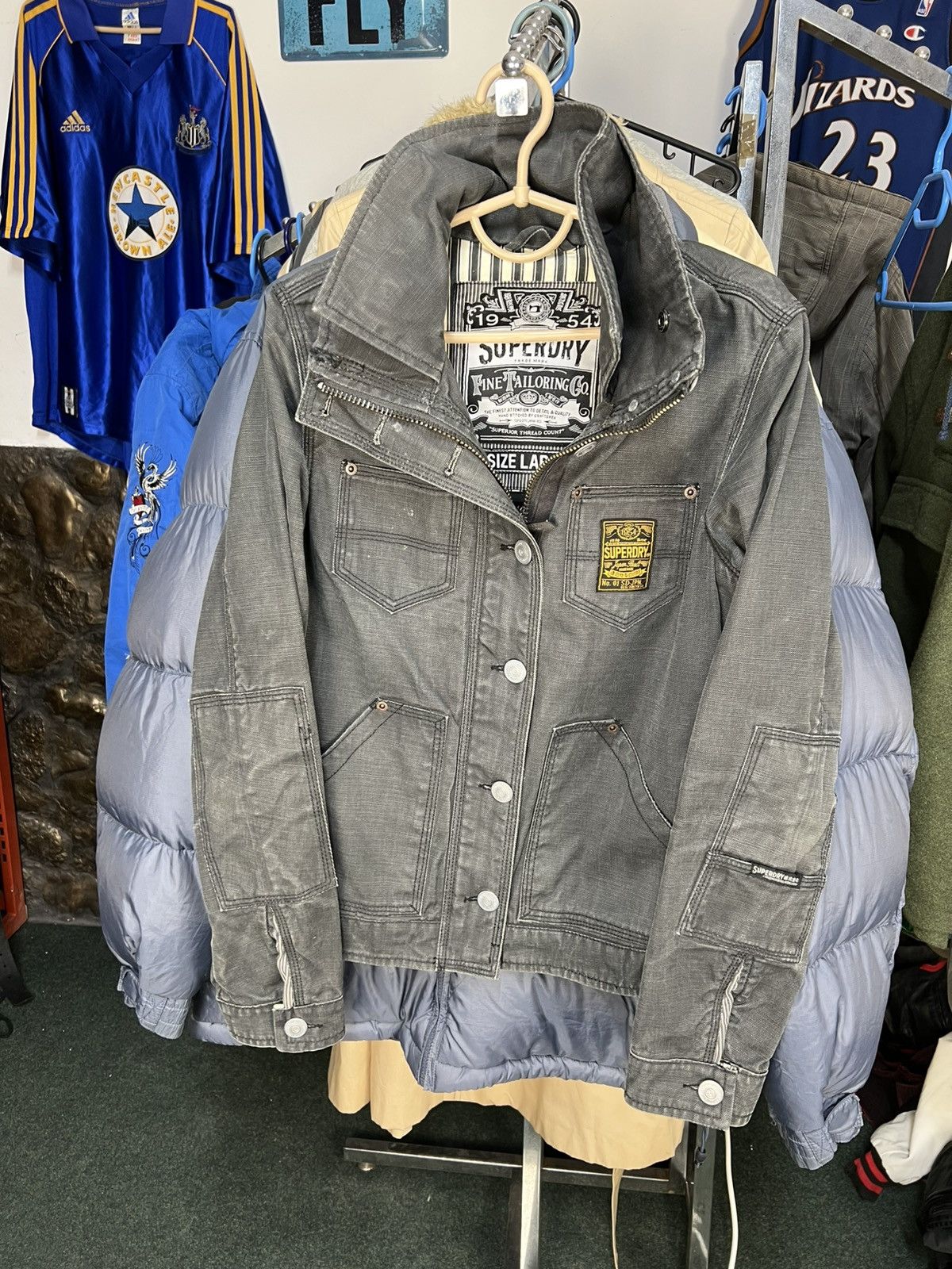 Superdry Superdry Y2K grunge biker raw denim jacket Rick Owens style Size L / US 10 / IT 46 - 6 Thumbnail
