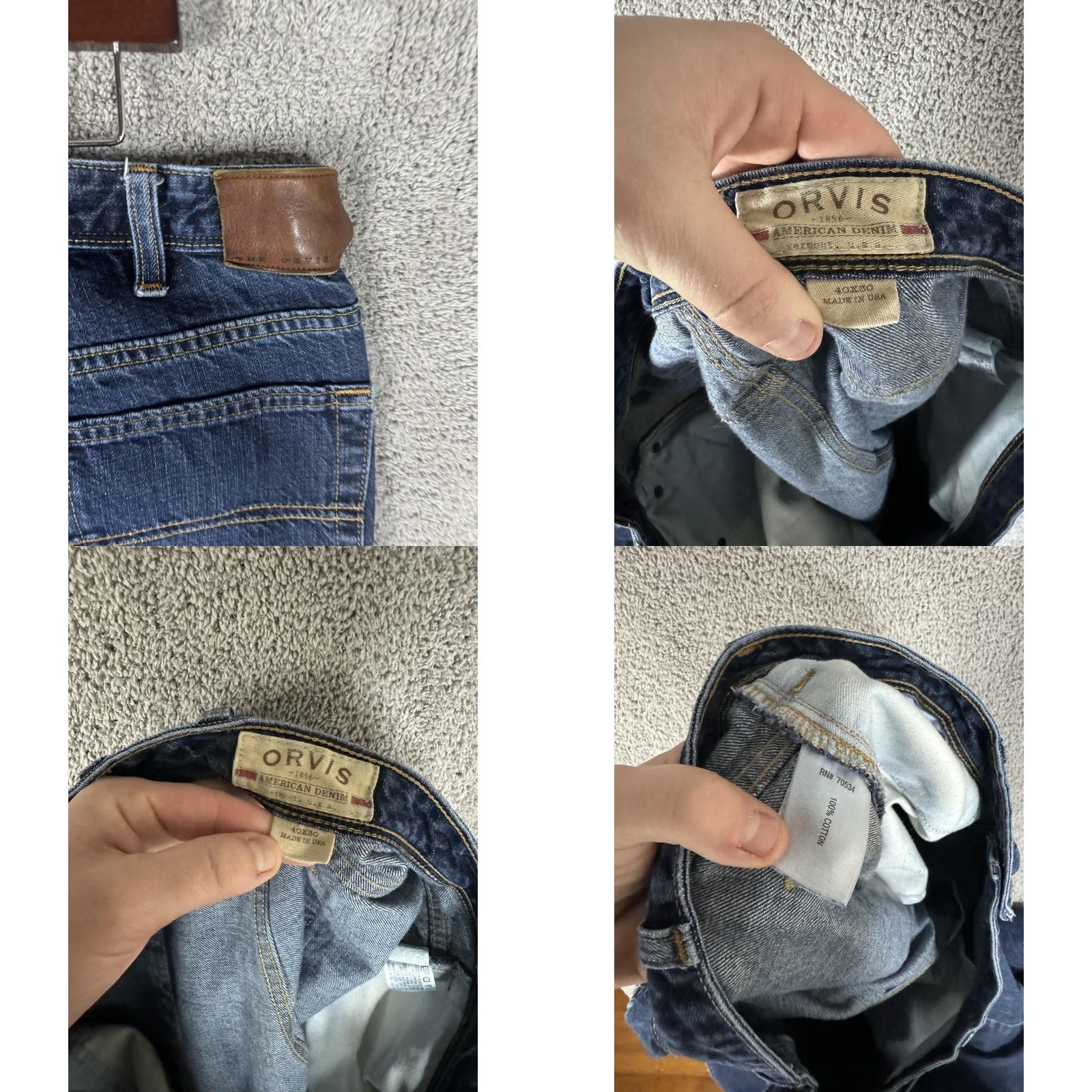 Orvis Orvis Jeans Mens 40x30 Blue American Denim Made In USA 100% Cotton Straight Leg Size US 40 / EU 56 - 9 Thumbnail