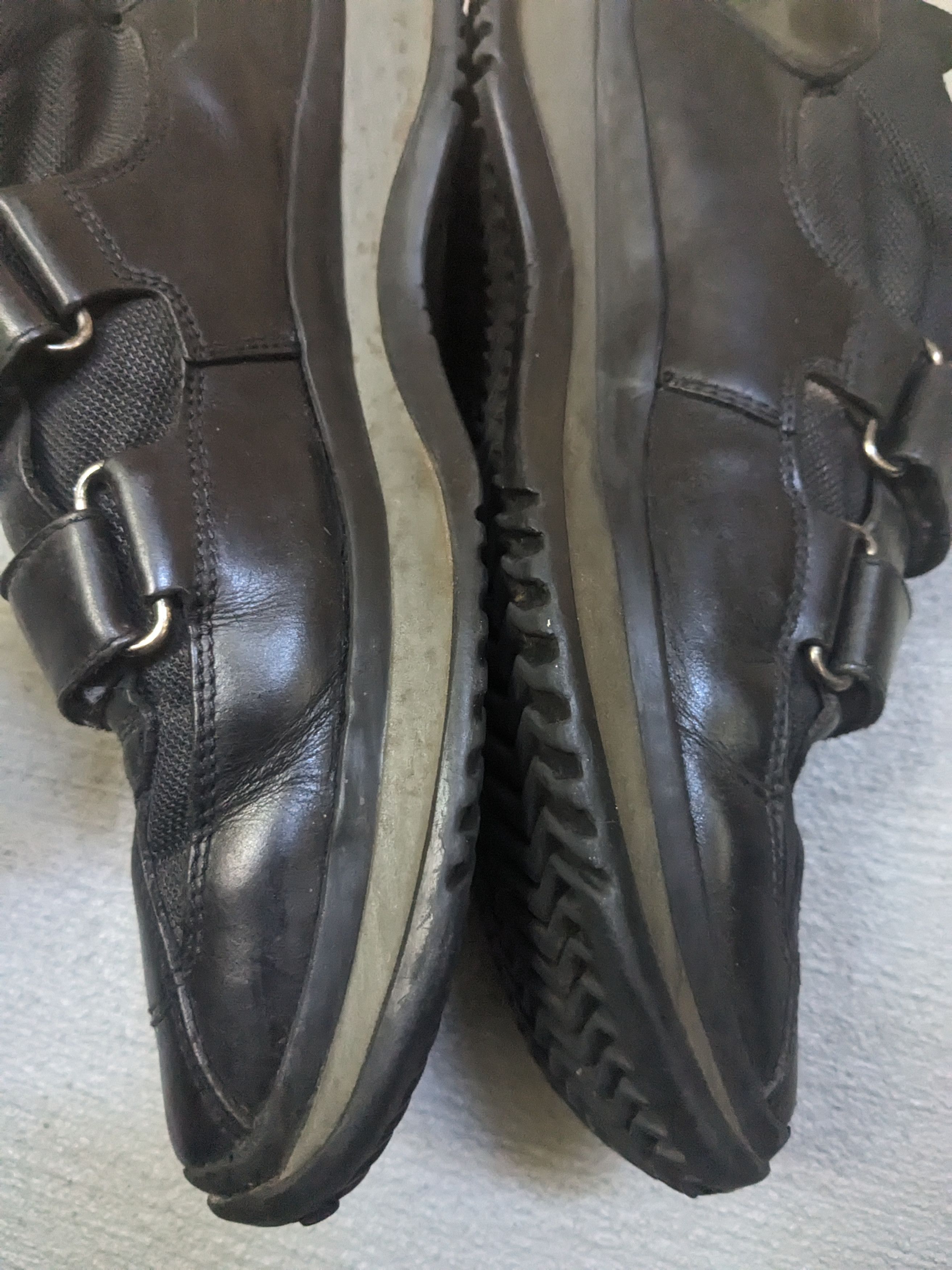 Prada Prada Sneakers Size 9.5 Black Leather Mid Tops Strap Y2K Size US 9.5 / EU 42-43 - 10 Thumbnail