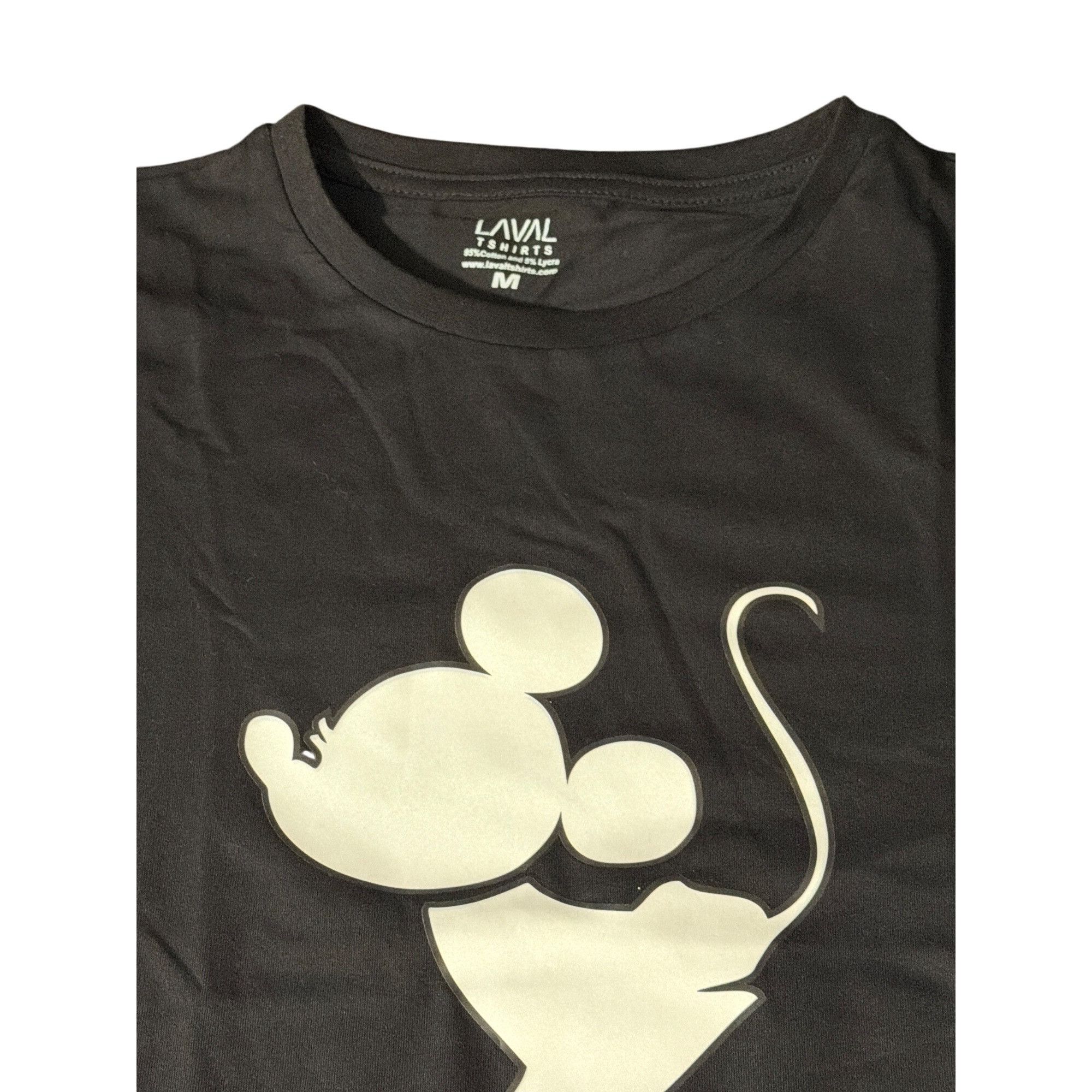 Other Black Laval T Shirt White Kissing Minnie Mouse Front Graphic Size M / US 6-8 / IT 42-44 - 3 Thumbnail