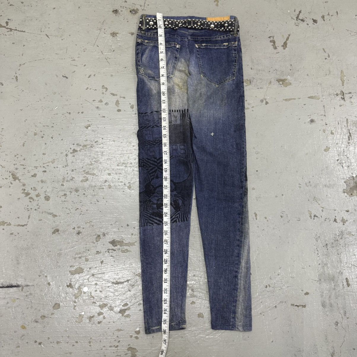 If Six Was Nine Hysteric Glamour Destroy All Monster Transfer Denim Legging Size 24" / US 00 / IT 34 - 11 Thumbnail
