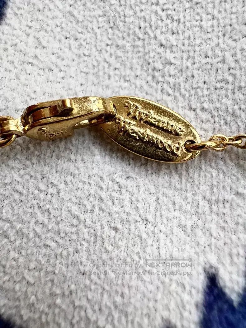 Vivienne Westwood Vivienne Westwood Golden Flat Hollow Saturn Necklace Size ONE SIZE - 5 Thumbnail