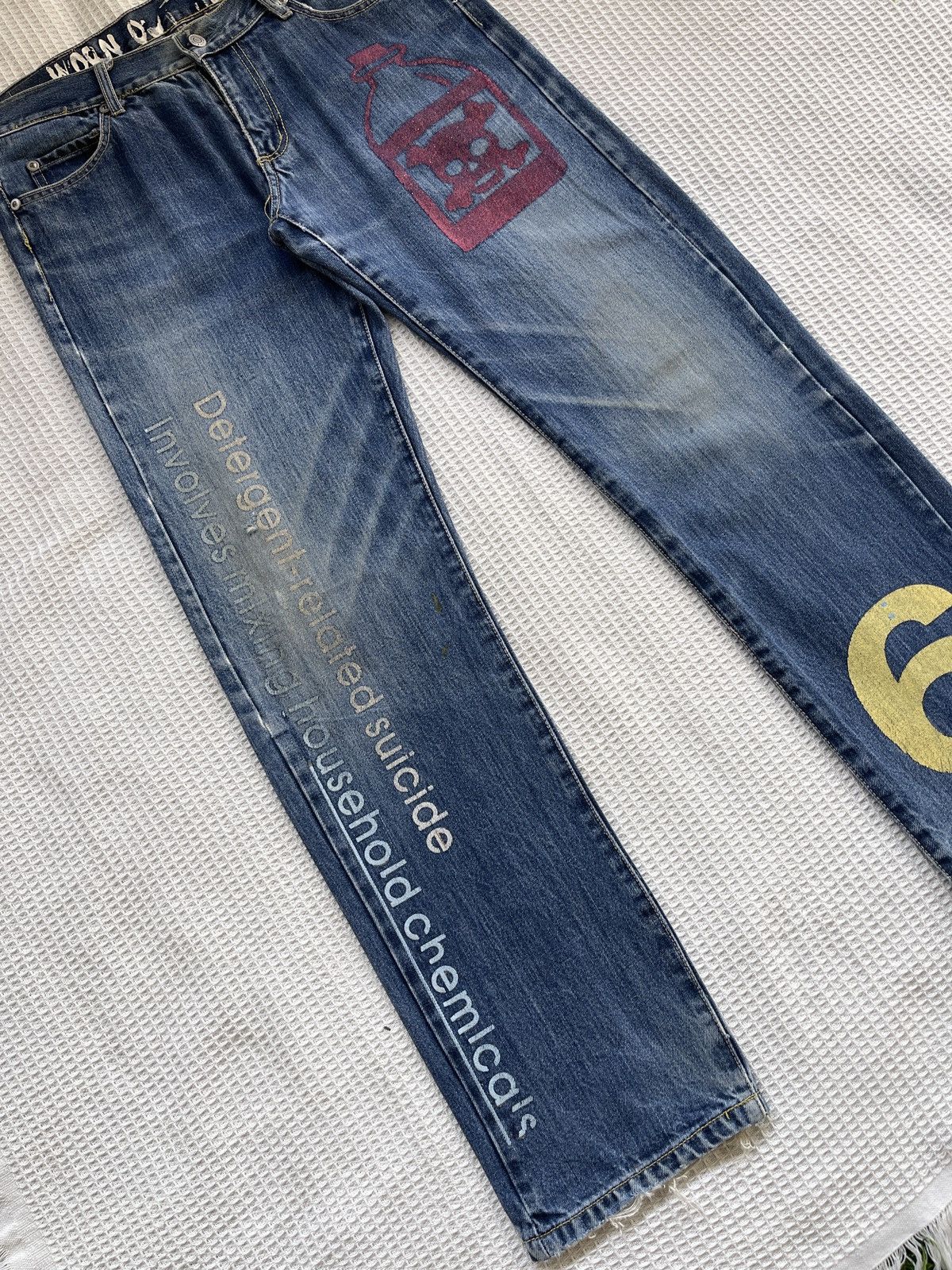 Japanese Brand Rare🔥Japanese Brand Suicide Distressed Denim Jeans Size US 35 - 4 Thumbnail