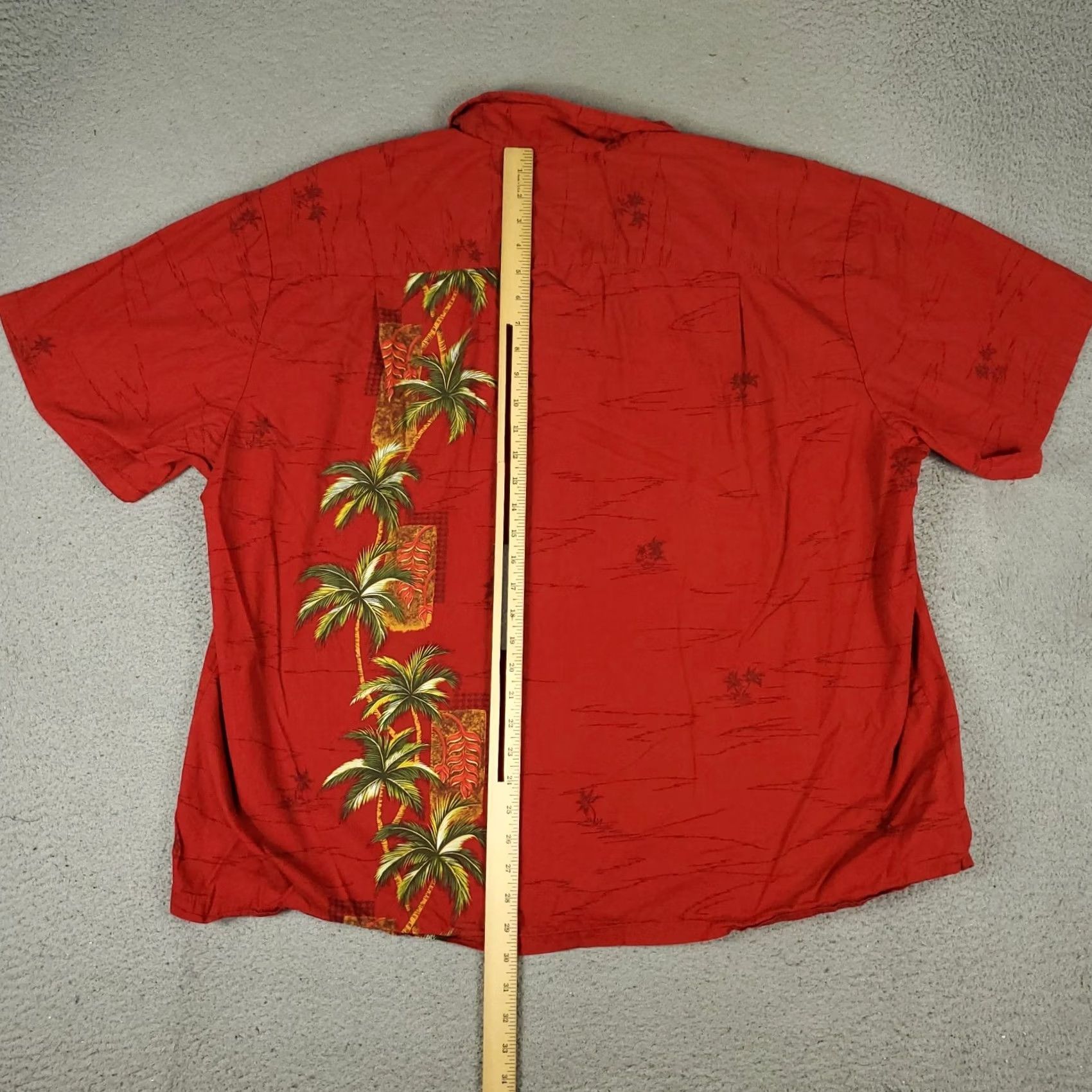Vintage Ky's Shirt Mens 3XL Red Palm Tree Print Hawaiian Button Up Short Sleeve Shirt Size US XXL / EU 58 / 5 - 3 Thumbnail