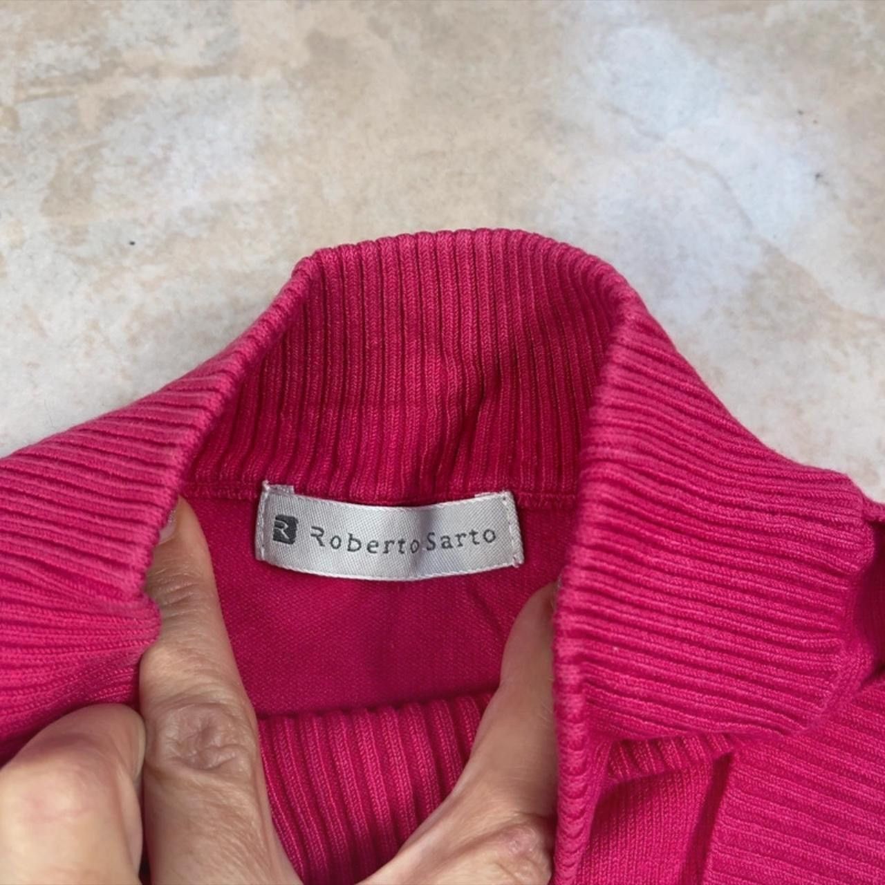 Vintage Roberto Sarto Womens Pink sweater Jumper Cotton Size M 40. Size M / US 6-8 / IT 42-44 - 2 Thumbnail