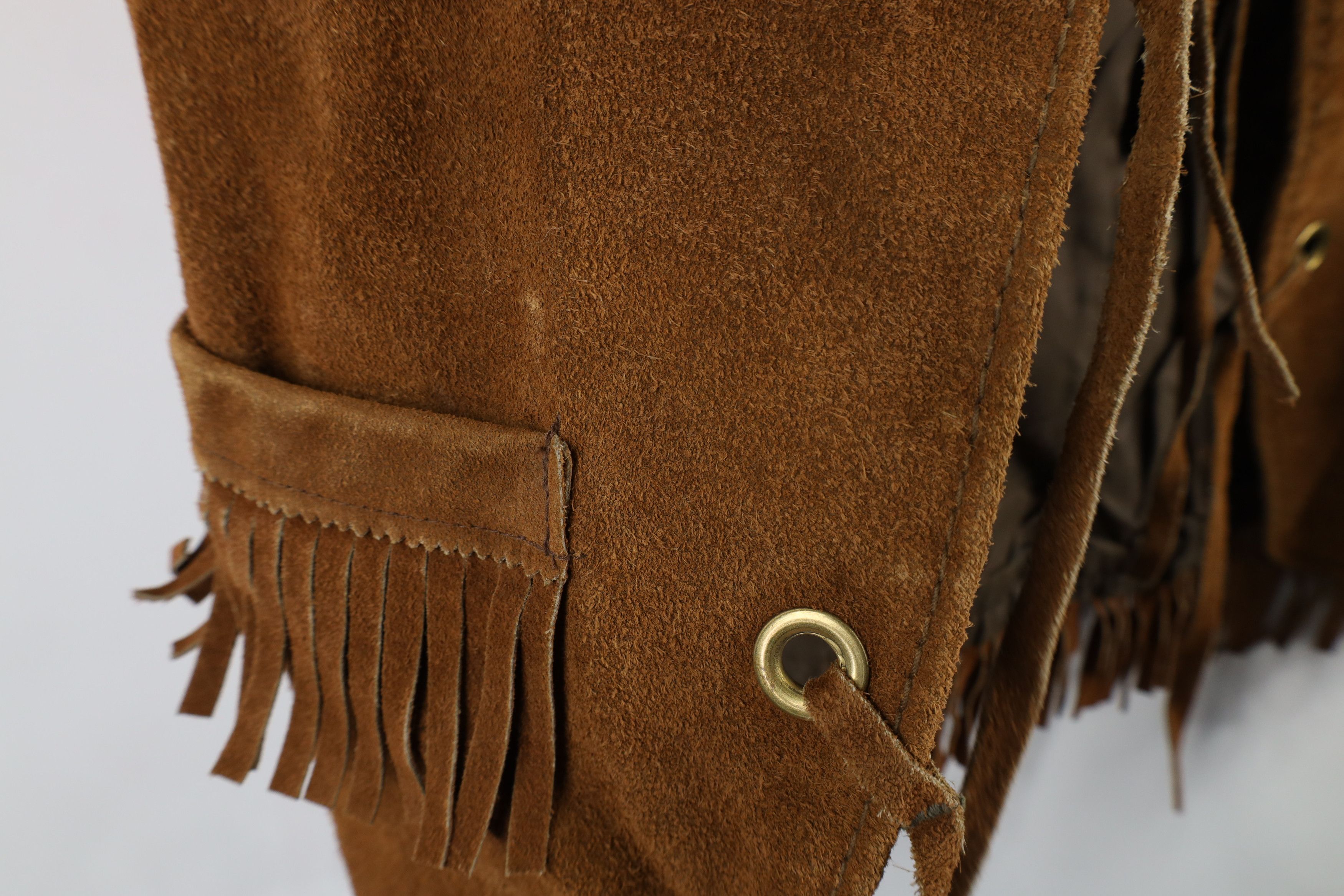 Vintage Vintage 60s 70s Brill Bros Fringed Suede Leather Vest USA Size US S / EU 44-46 / 1 - 4 Thumbnail