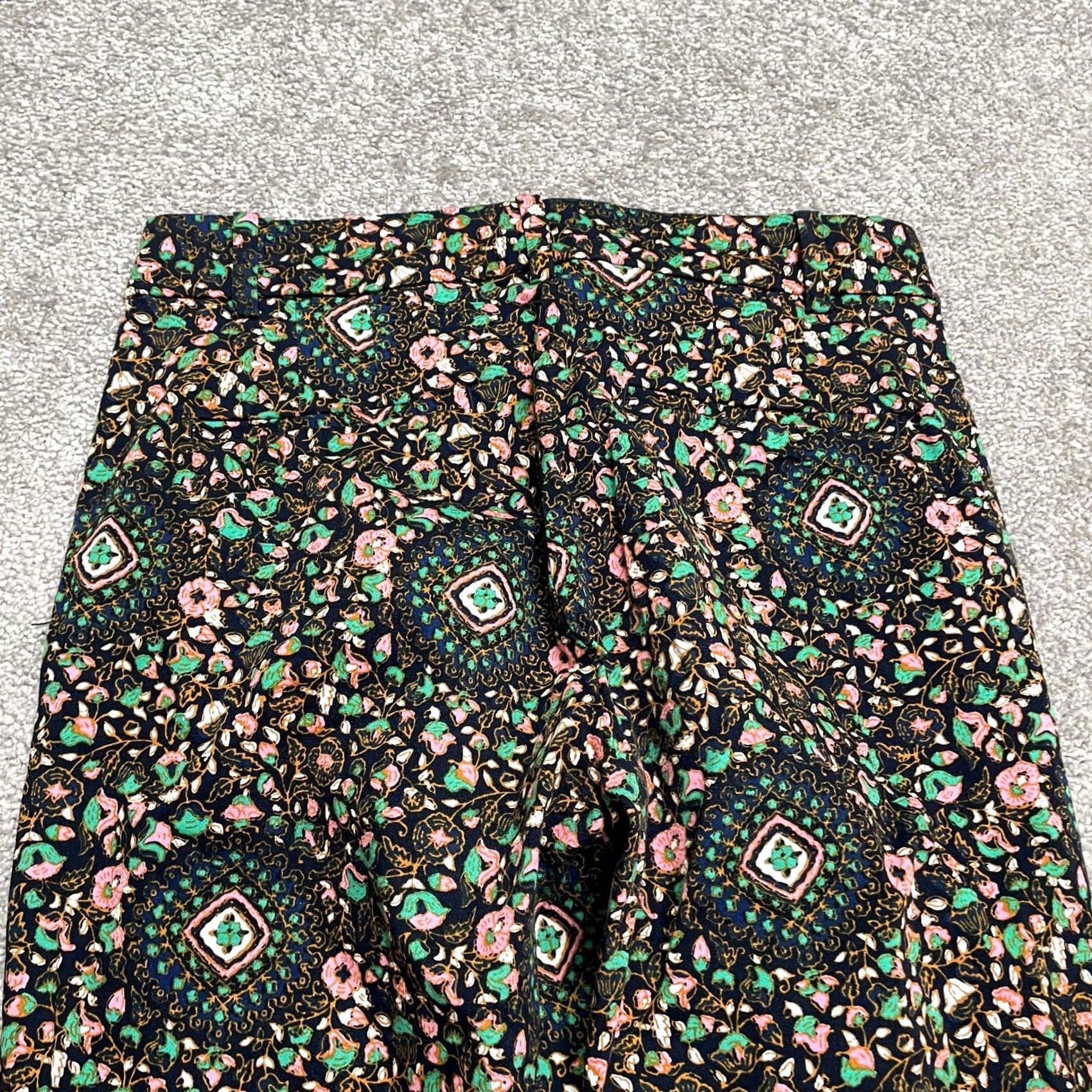 J.Crew J.CREW Pants Womens 00 Navy Blue Floral Mid Rise Casual Ankle Crop Skimmer 28x25 Size 24" / US 00 / IT 34 - 5 Thumbnail