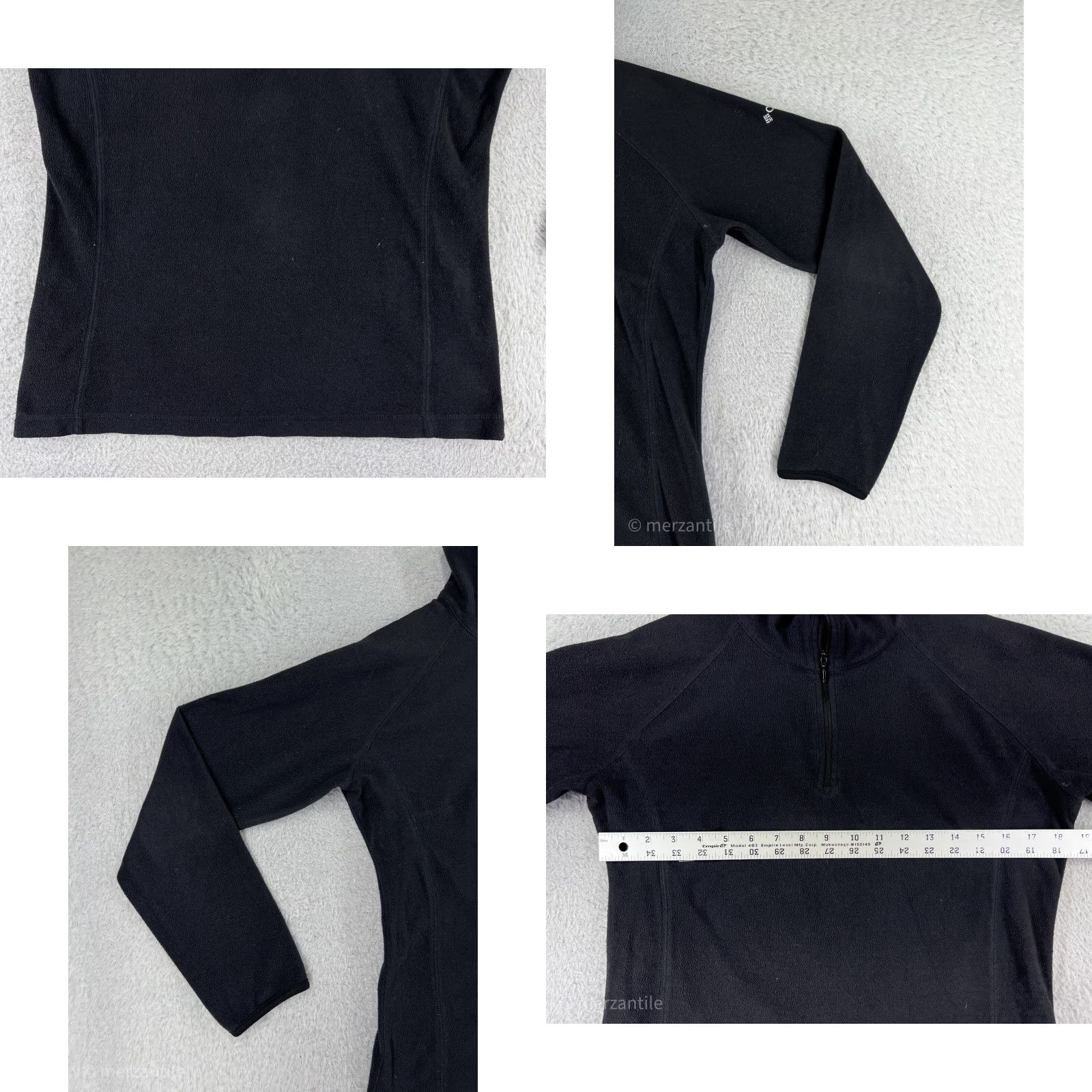 Vintage Columbia Women's Fleece 1/4 Zip Pullover Sweatshirt Black Medium Mock Neck Polyester Size M / US 6-8 / IT 42-44 - 8 Thumbnail