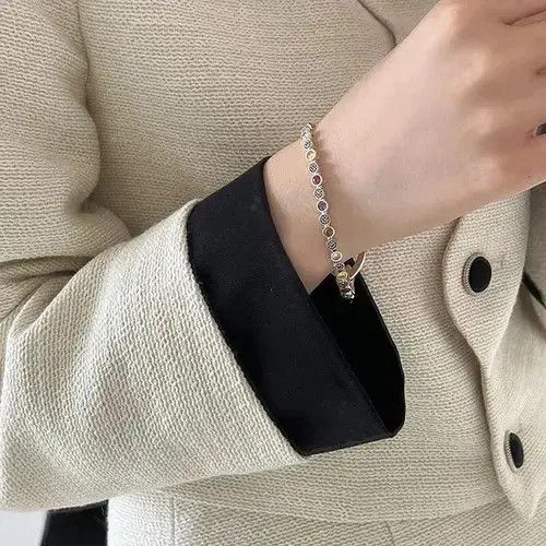 Japanese Brand × Vintage Vintage Rainbow Zircon Love Heart Bracelet Size ONE SIZE - 3 Thumbnail