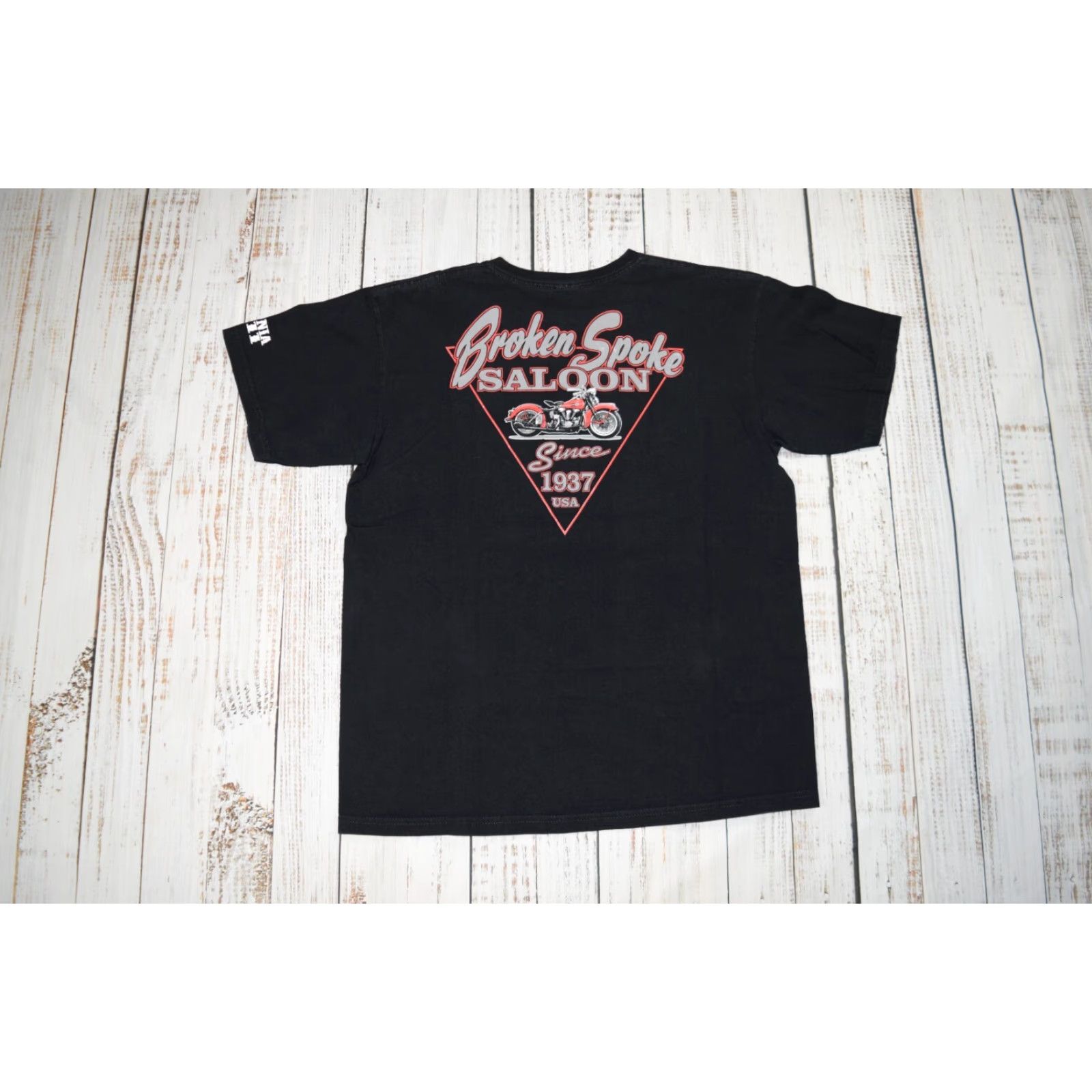 Vintage VINTAGE Broken Spoke Saloon BIKER T-Shirt Adult Large Black 90s Punk Mens Size US L / EU 52-54 / 3 - 4 Thumbnail