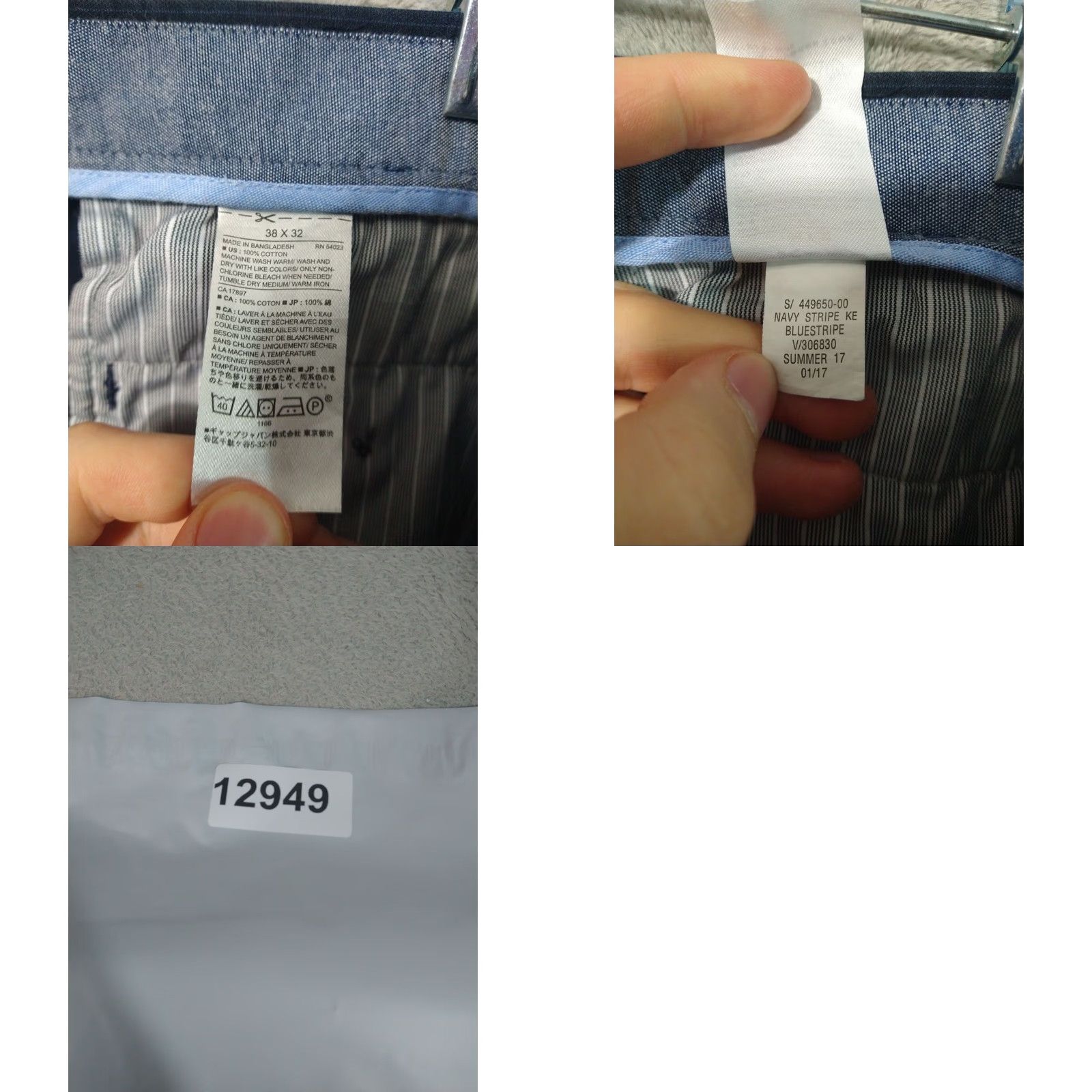 Banana Republic Banana Republic Pants Mens 38x32 Blue Striped Chino Kentfield Flat Front Cotton Size US 38 / EU 54 - 8 Thumbnail