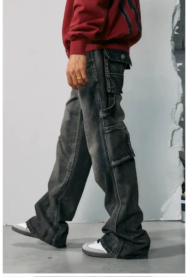 VIBE washed faded y2k skate hiphop cargo jeans Size US 30 / EU 46 - 3 Thumbnail