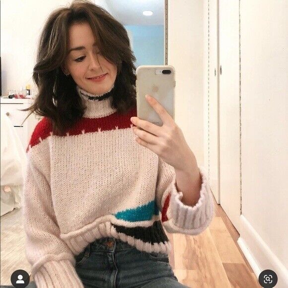 Zara ZARA NEW WOMAN COLOR BLOCK HIGH NECK KNIT SWEATER REF. 5802/ Size M / US 6-8 / IT 42-44 - 1 Thumbnail