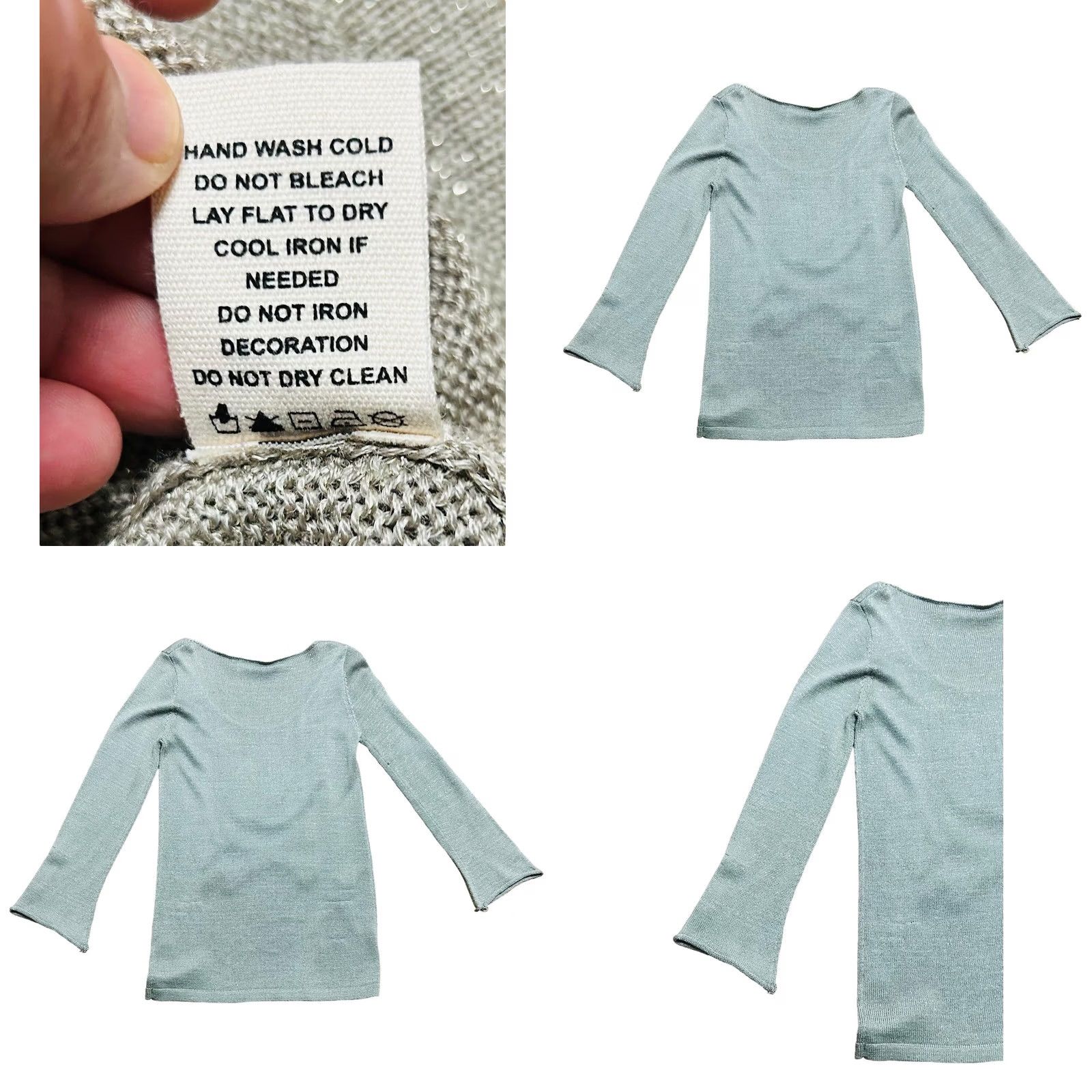 Vintage Chelsea & Violet Pearl Skull Cross Bone Distressed Sweater Women's M Gray Size M / US 6-8 / IT 42-44 - 9 Thumbnail