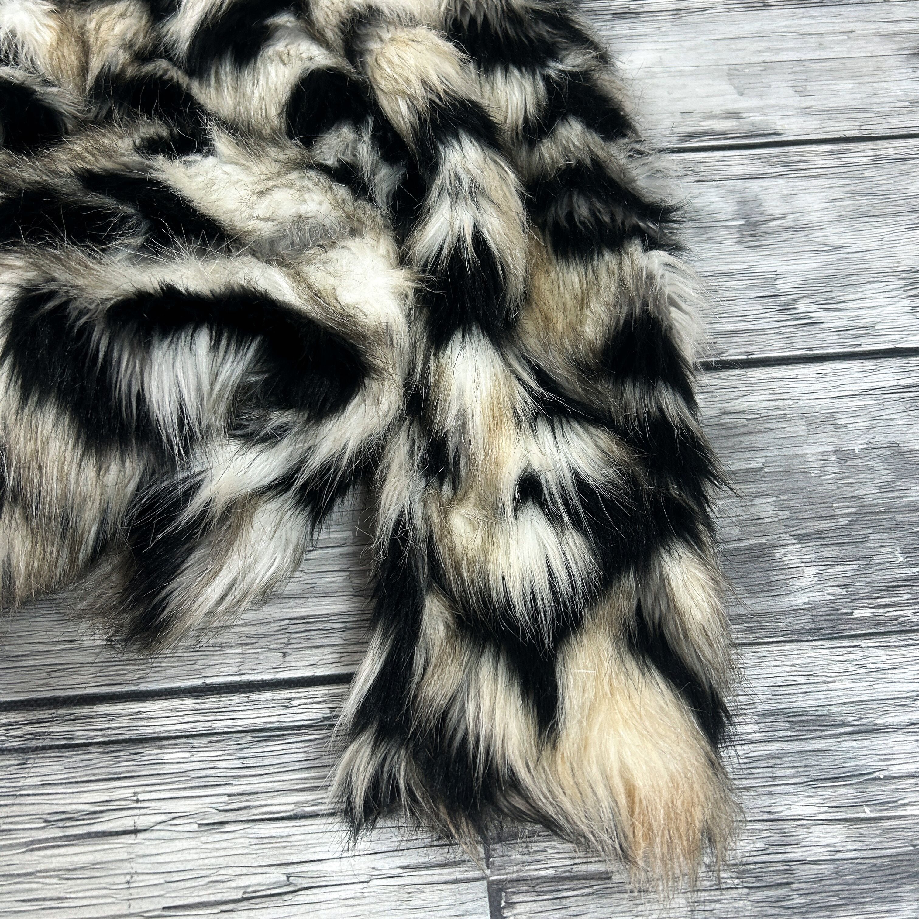 Japanese Brand Faux Fur Jacket Cropped Patchwork Grunge Coquette Y2K Core Size US S / EU 44-46 / 1 - 8 Thumbnail