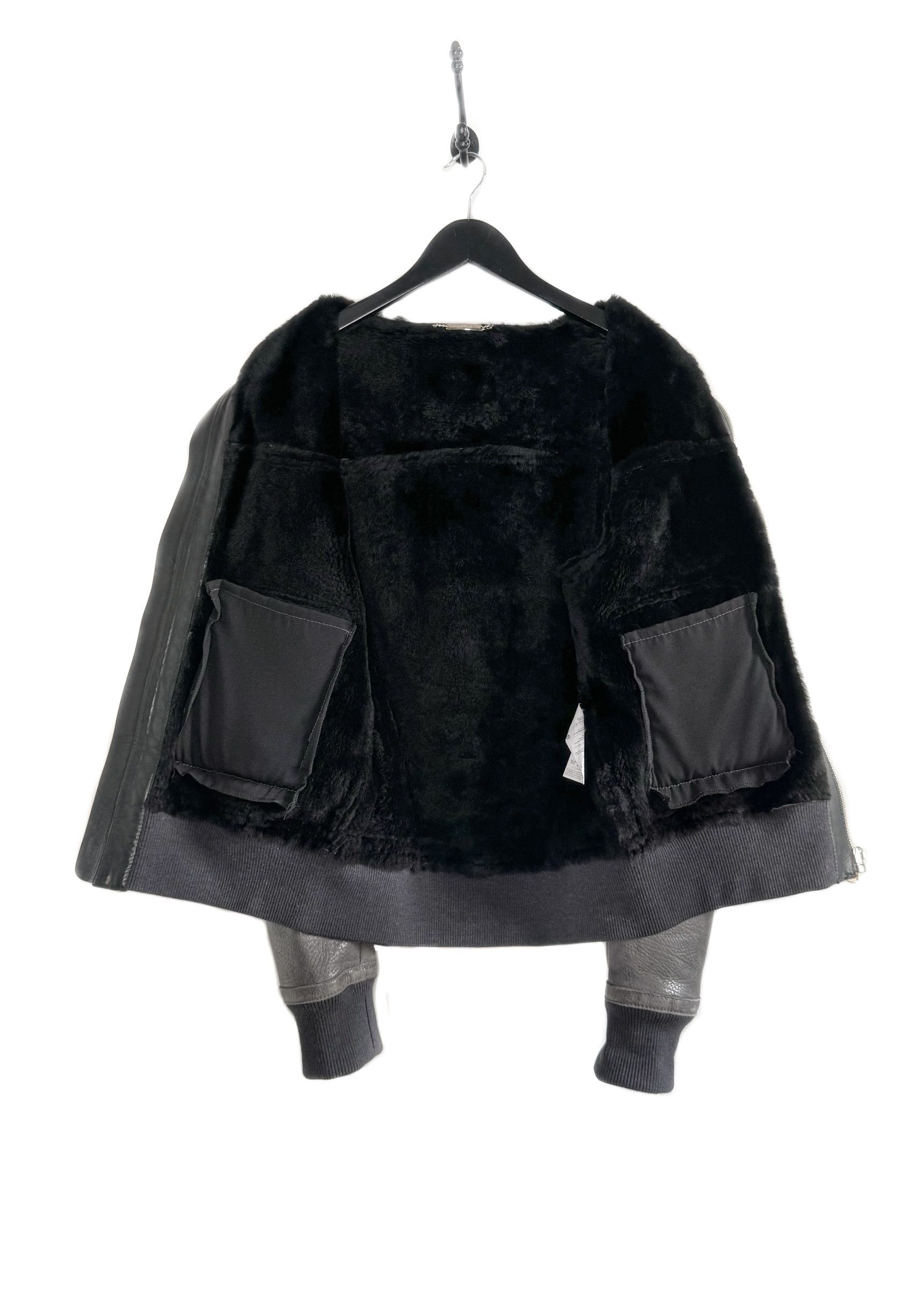 Dolce & Gabbana Dolce & Gabbana Grey Lambskin Leather Shearling Bomber Size US L / EU 52-54 / 3 - 7 Thumbnail