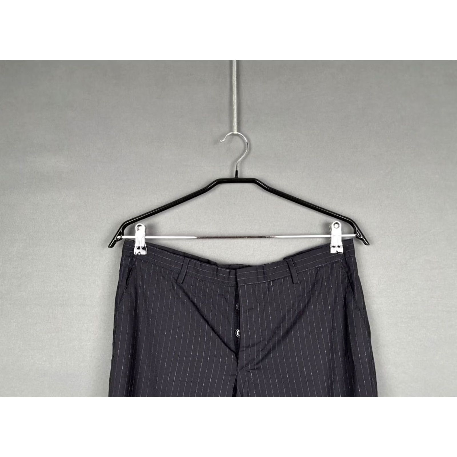 Romeo Gigli Romeo Gigli Pants Womens Size 36 Black Striped Bemberg Cupro Casual Straight Leg Size 34" / US 12 / IT 48 - 6 Thumbnail