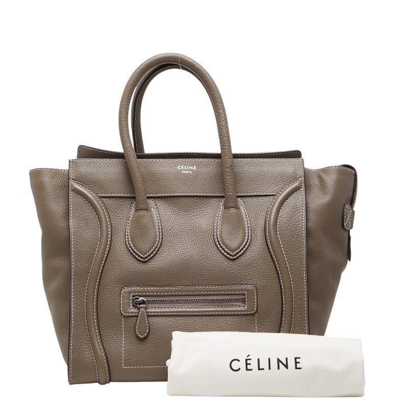 Celine Celine Leather Luggage Medium Handbag Gray Size ONE SIZE - 2 Thumbnail
