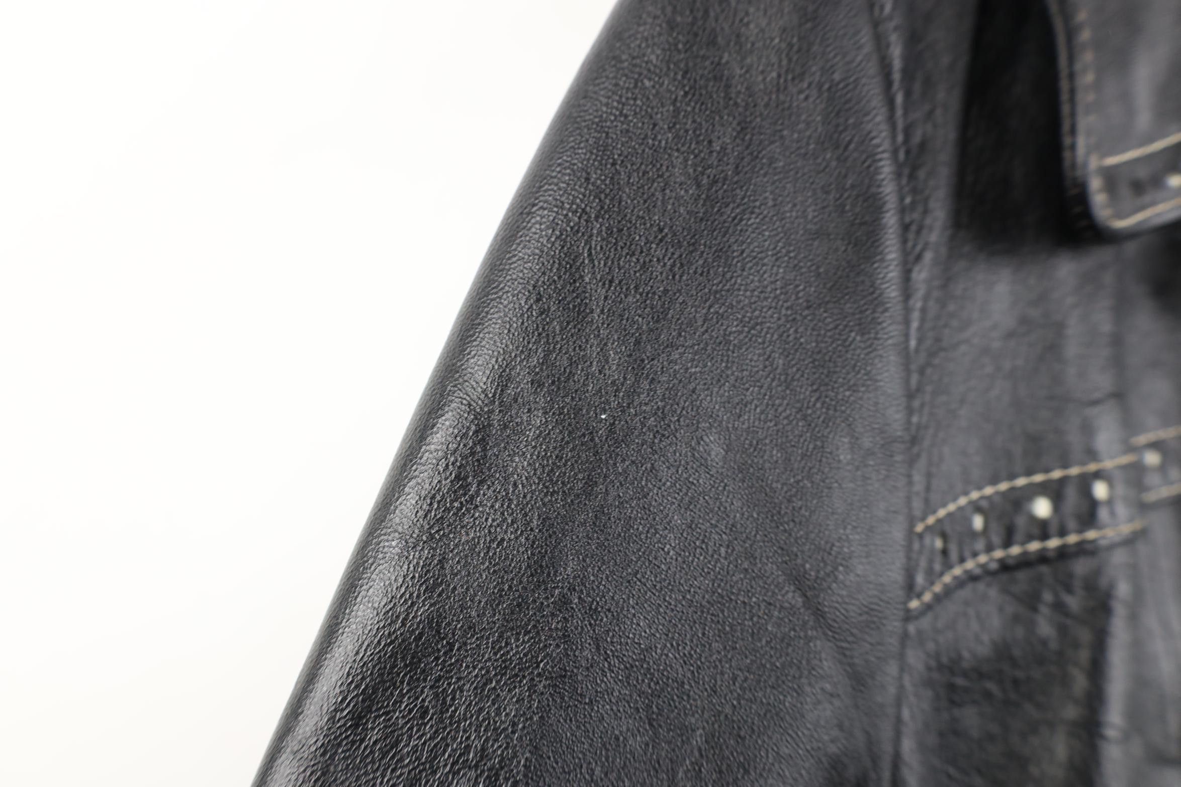 Vintage Vintage 70s Streetwear Leather Trench Coat Jacket Black Size L / US 10 / IT 46 - 9 Thumbnail