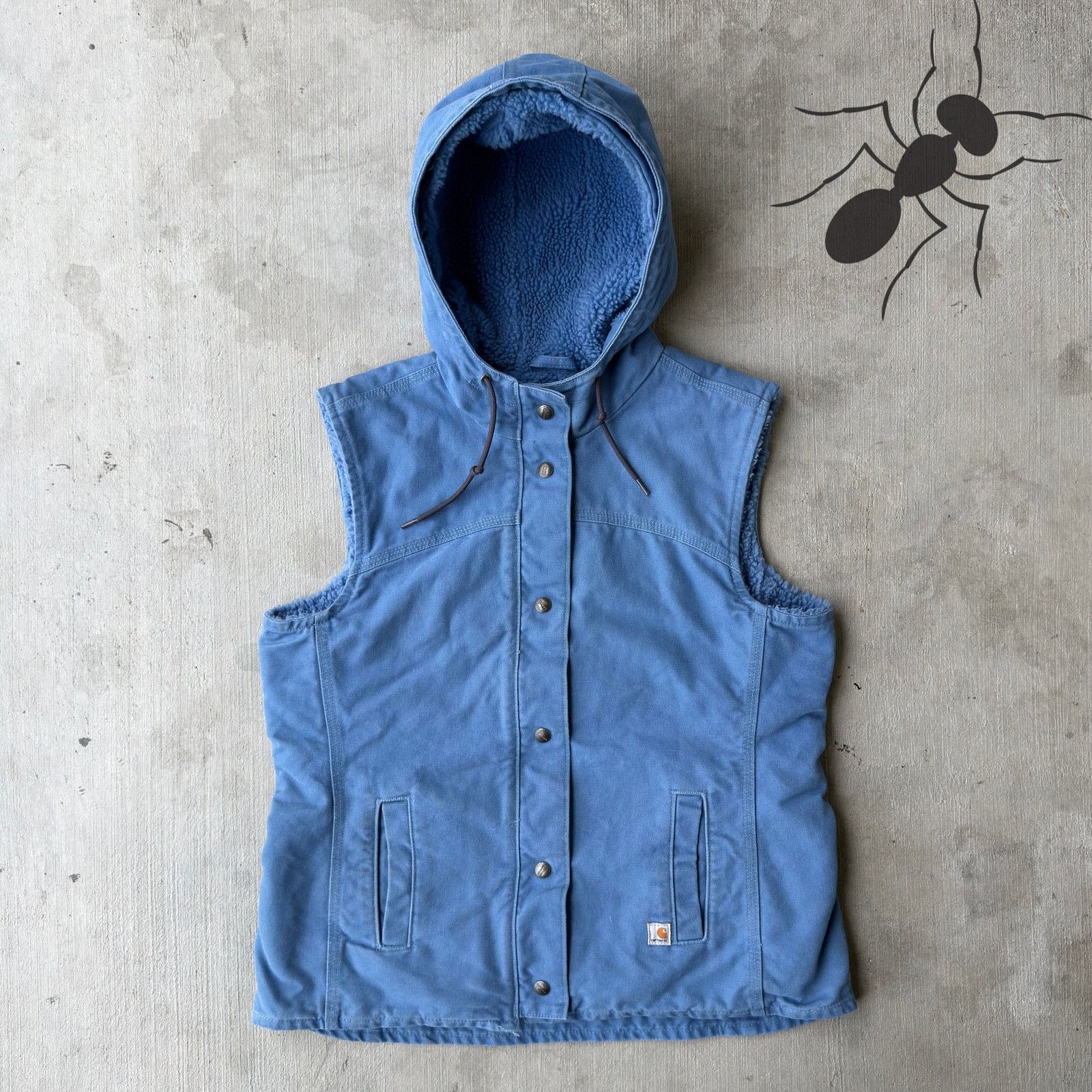 Carhartt × Vintage Carhartt light blue hooded Sherpa work wear vest Size US L / EU 52-54 / 3 - 1 Thumbnail