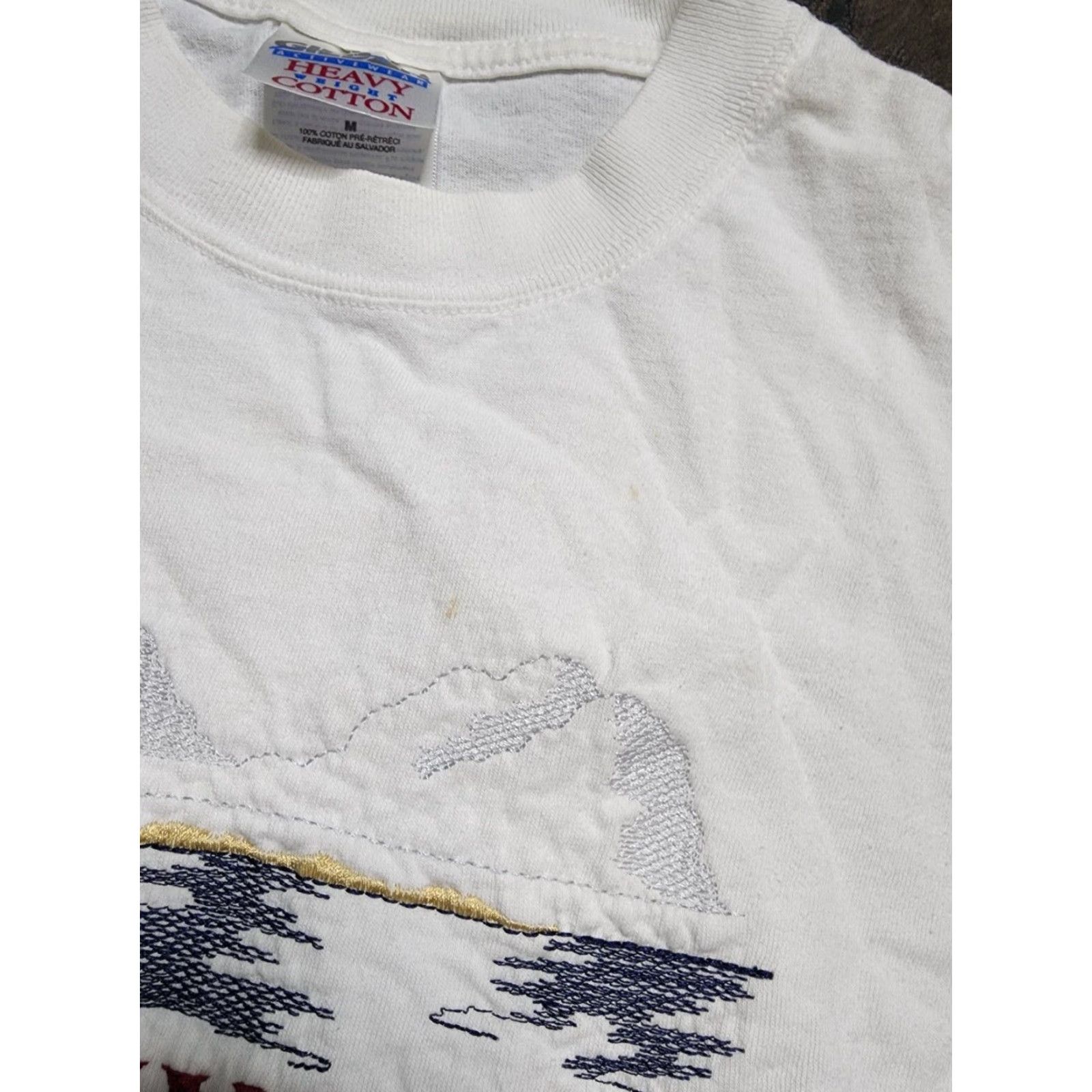 Vintage Unbranded T-Shirt Mens M Key West Lighthouse Embroidered White 90s Art Music Distressed Short Sleeve Crew Neck Size US M / EU 48-50 / 2 - 4 Thumbnail