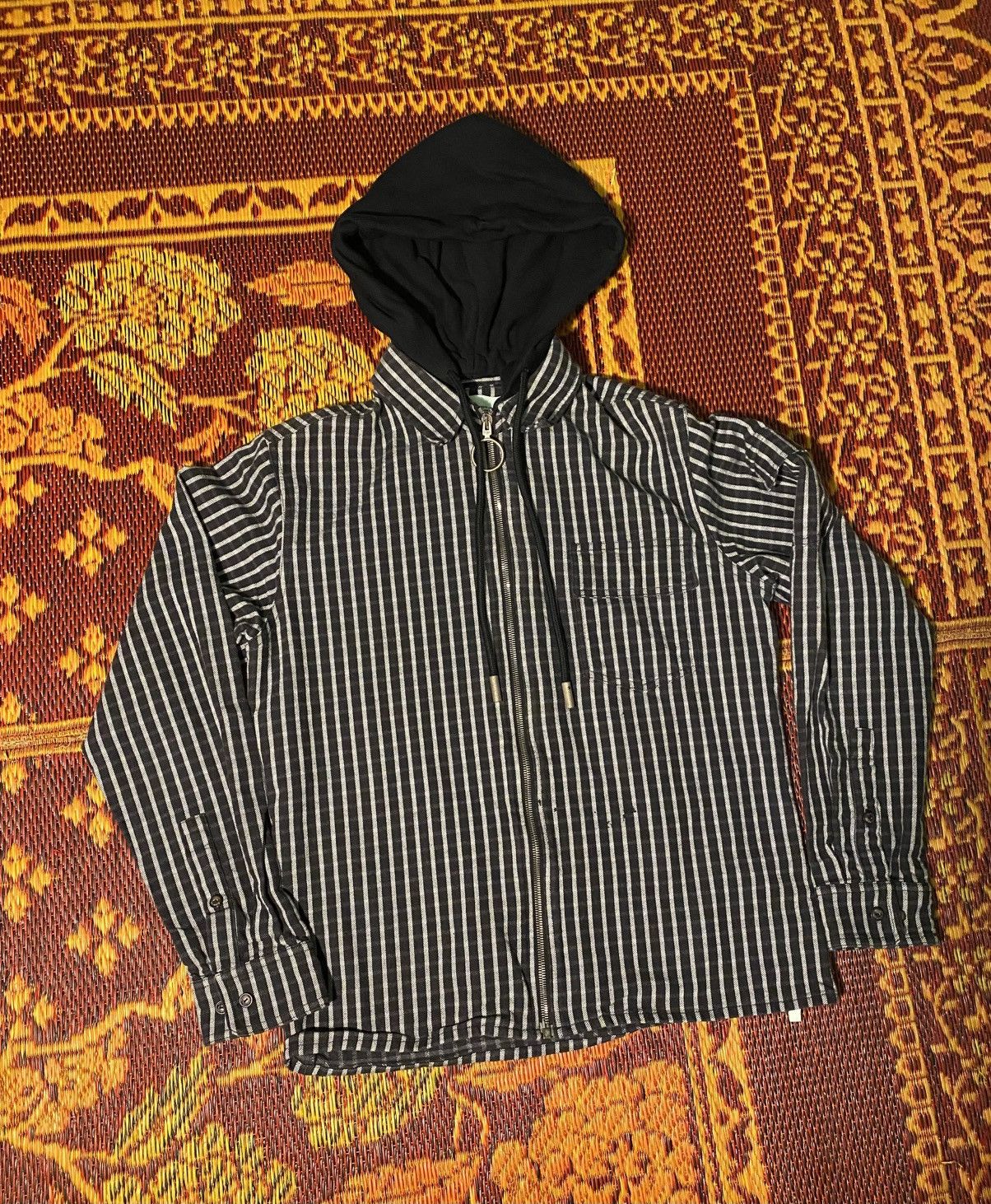 Off-White 2019 Zip-Up Flannel Hoodie