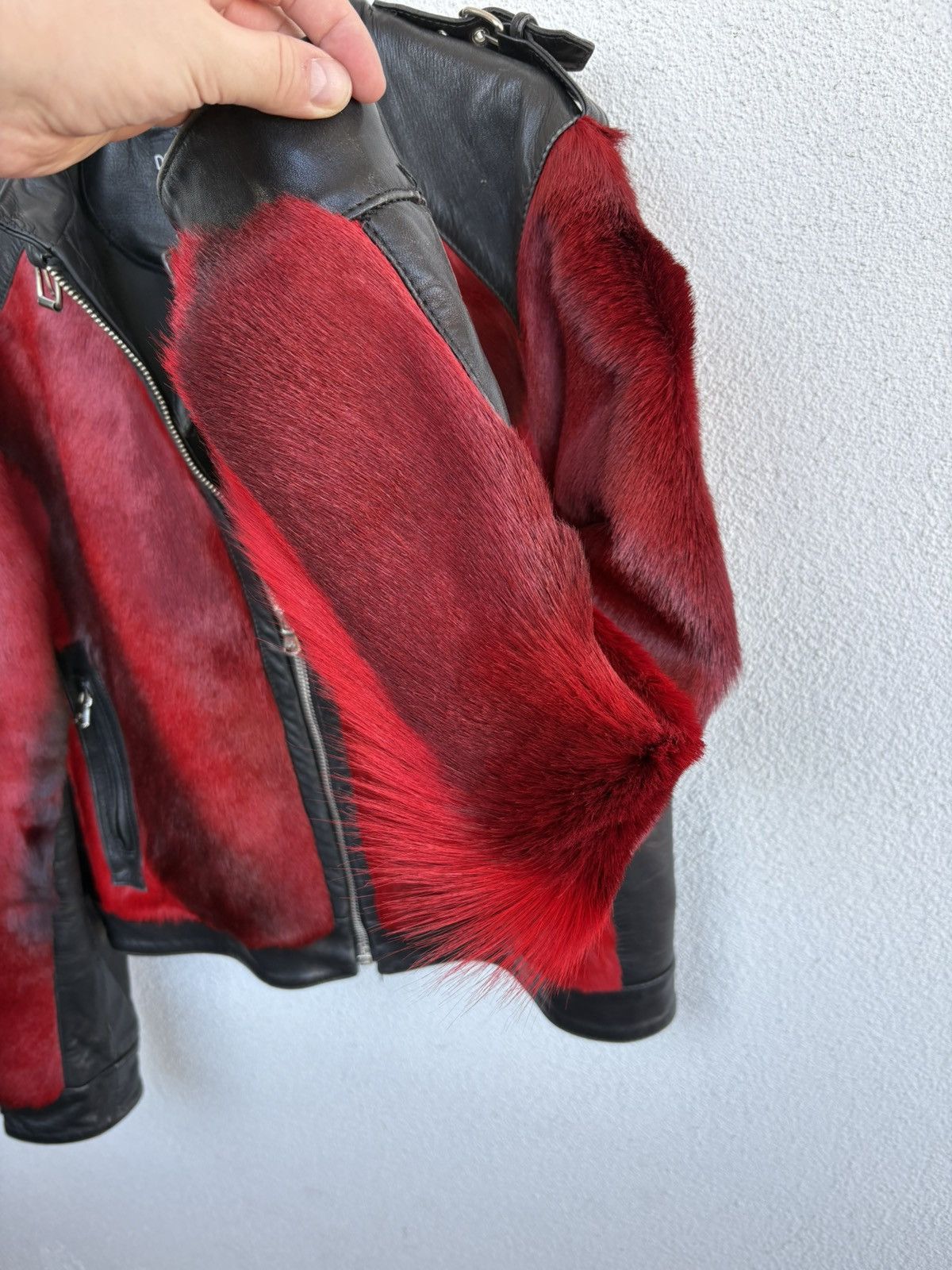 Dolce & Gabbana Dolce&gabbana fw 2001 runway fur and leather biker jacket Size US XL / EU 56 / 4 - 7 Thumbnail