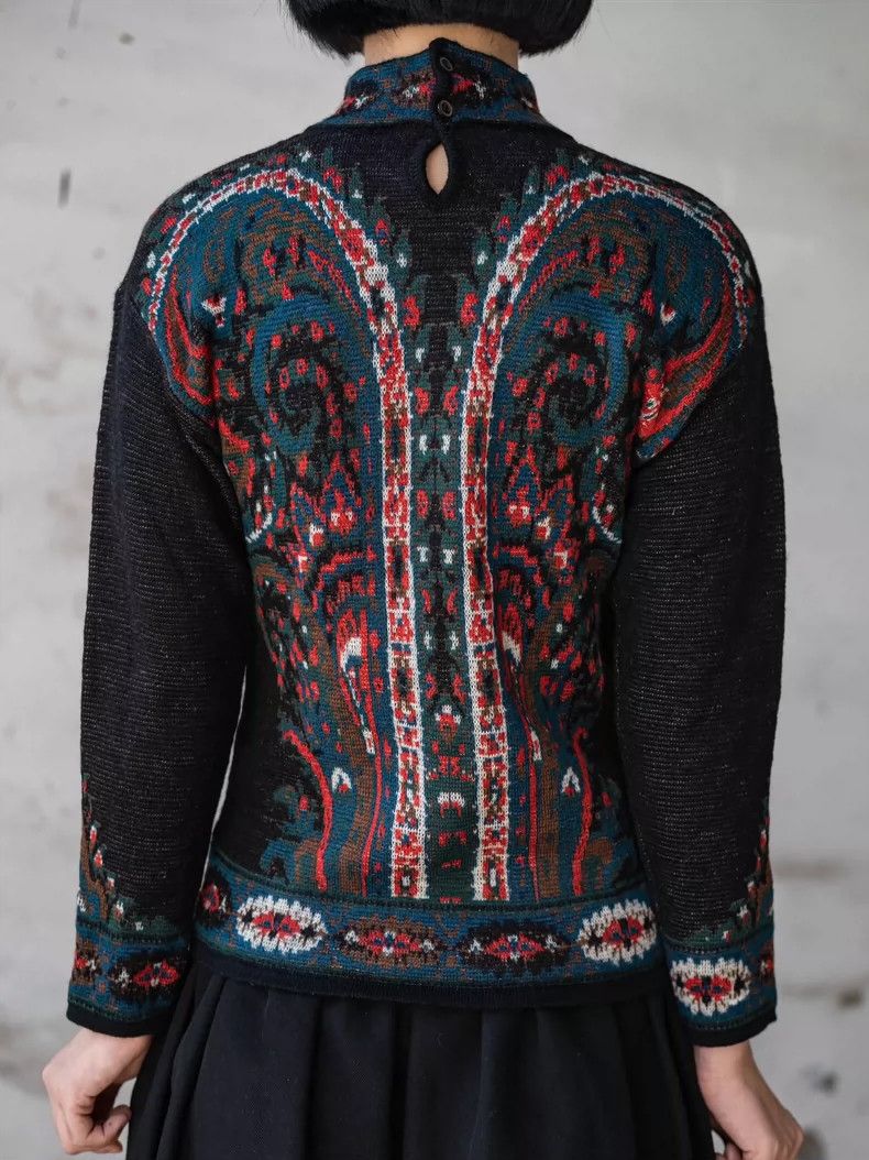 Kenzo KENZO Ethnic pattern knit sweater Size S / US 4 / IT 40 - 6 Thumbnail