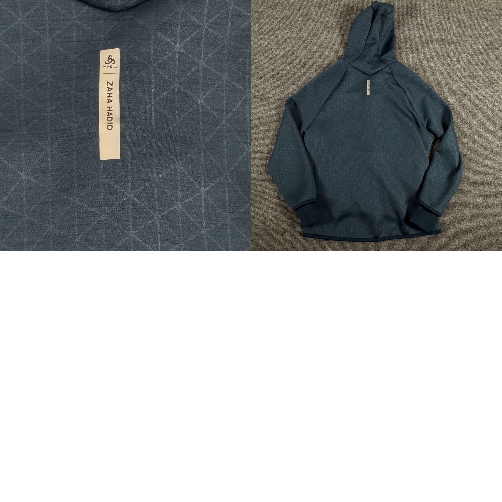 Odlo Odlo Jacket Womens XS Blue Geometric Full Zip Hooded Performance Size XS / US 0-2 / IT 36-38 - 10 Thumbnail