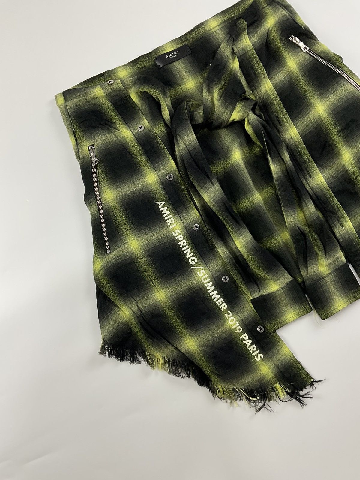 Amiri Amiri S/S'19 Raw Hem Flannel Waist Wrap Shirt Size US M / EU 48-50 / 2 - 5 Thumbnail