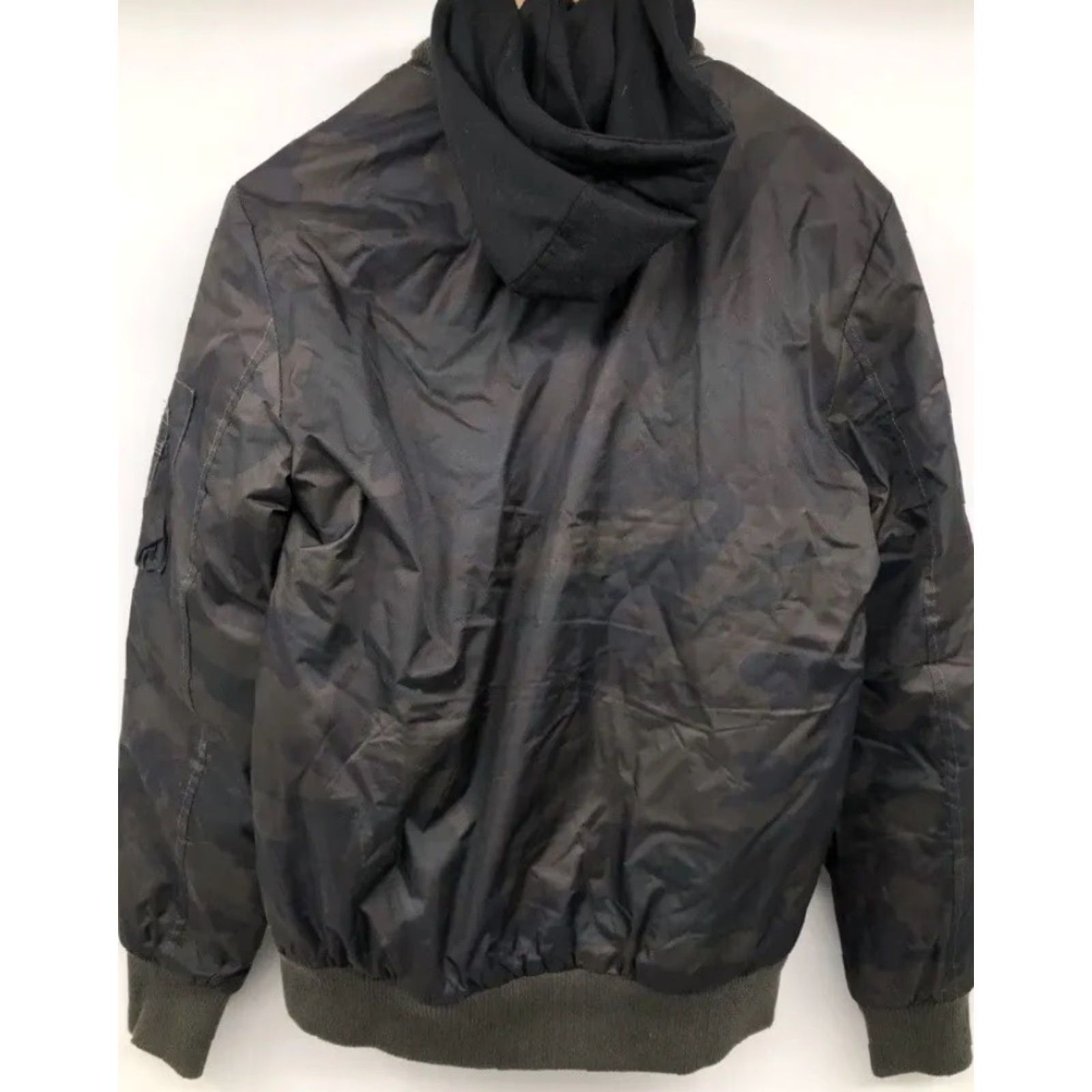 Vintage VINTAGE XRAY Army Camouflage Air Force Jacket Mens Bomber ZipUp Hoodie Size M Black Size US M / EU 48-50 / 2 - 2 Thumbnail
