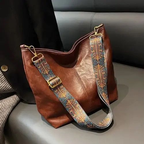 Vintage Vintage PU Leather Women Sling Bag Size ONE SIZE - 1 Thumbnail