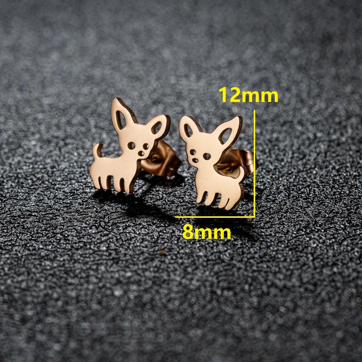 Jewelry Chihuahua Mini Stud Earrings Charm Earring Gift Size ONE SIZE - 2 Thumbnail