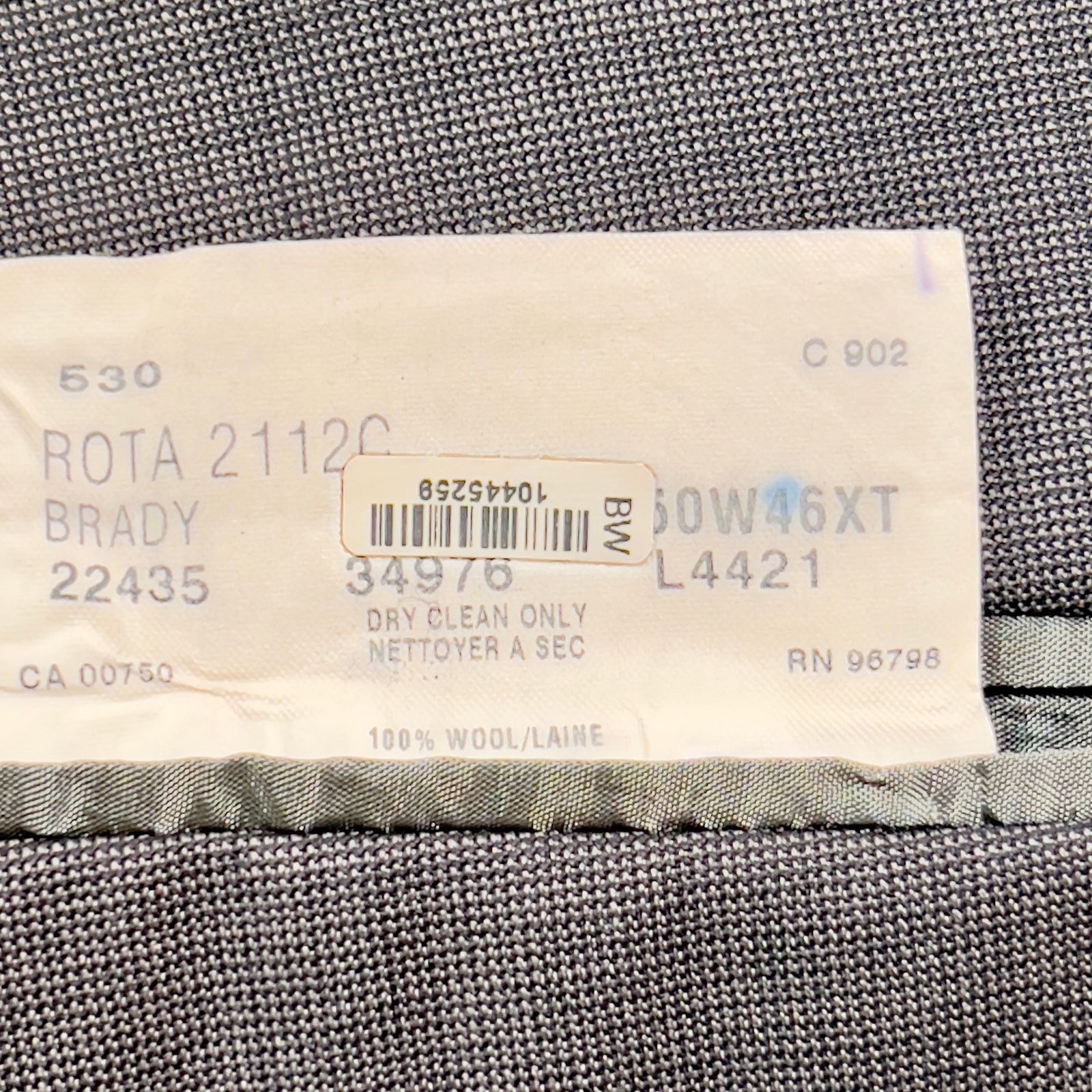 Coppley Suit Jacket Coppley for Rochester Big Tall 46XT 100% Wool Size 46L - 6 Thumbnail