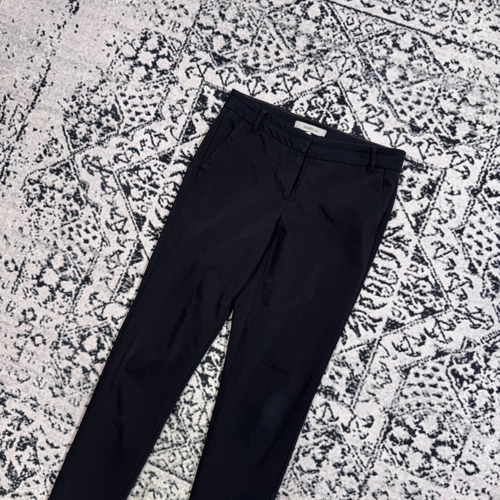Marella × Vintage Vintage Marella Black Cotton Chino Suit Pants Size 40IT Y2K Size 30" / US 8 / IT 44 - 5 Thumbnail