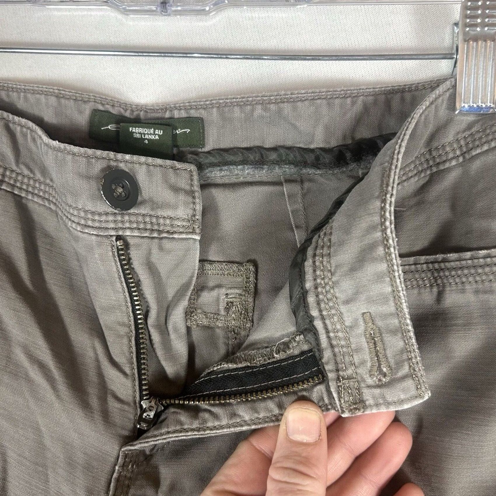 Eddie Bauer Eddie Bauer Capri Pants Womens 4 Gray 100% Cotton Pockets Casual Crop Size 27" / US 4 / IT 40 - 2 Thumbnail