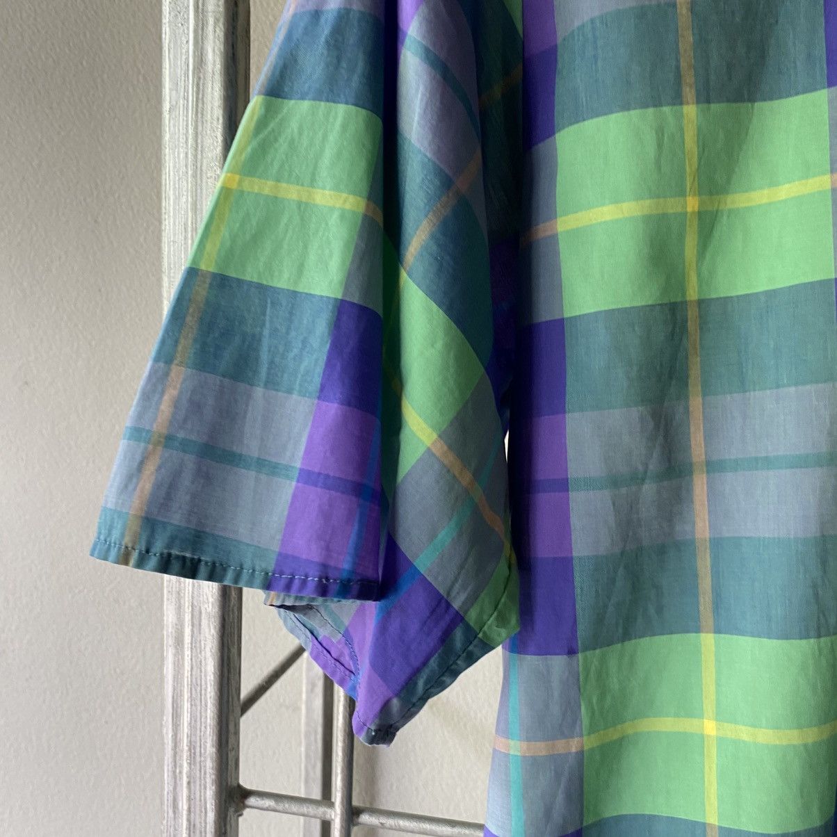 Love Moschino Love Moschino Green and Purple Plaid Short Sleeve Shirt Size M / US 6-8 / IT 42-44 - 14 Thumbnail