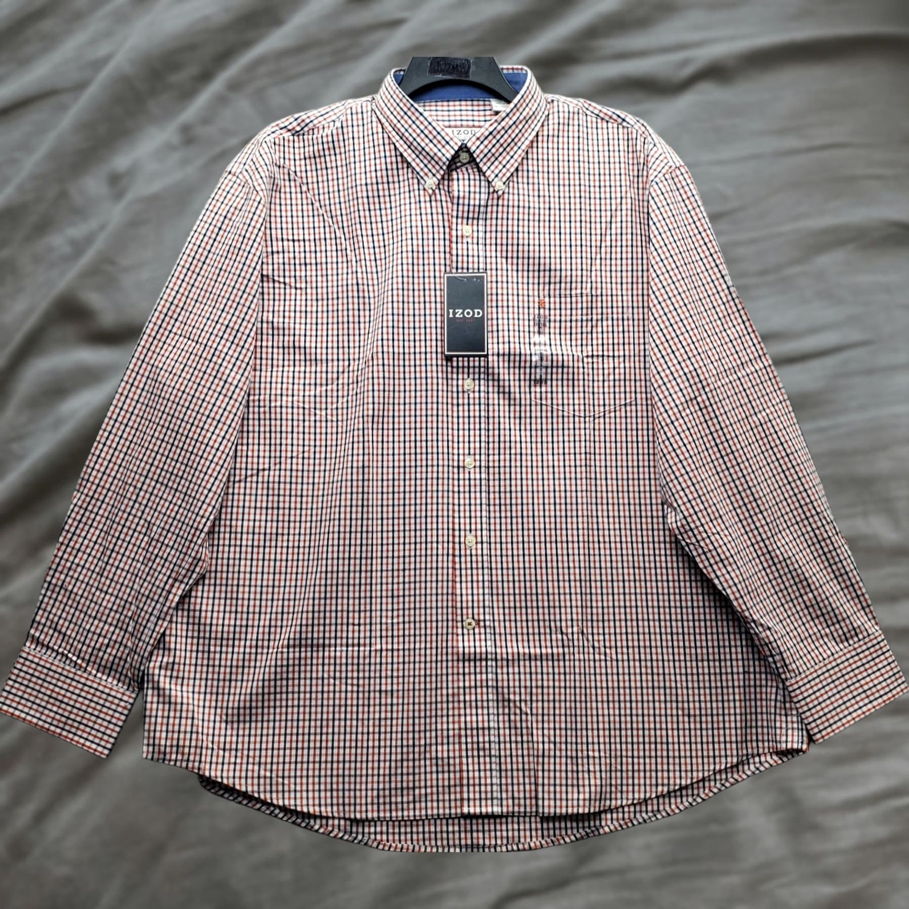 Izod IZOD Mens XXL Multicolor Check Long Sleeve Shirt Button-Down Size US XXL / EU 58 / 5 - 1 Thumbnail