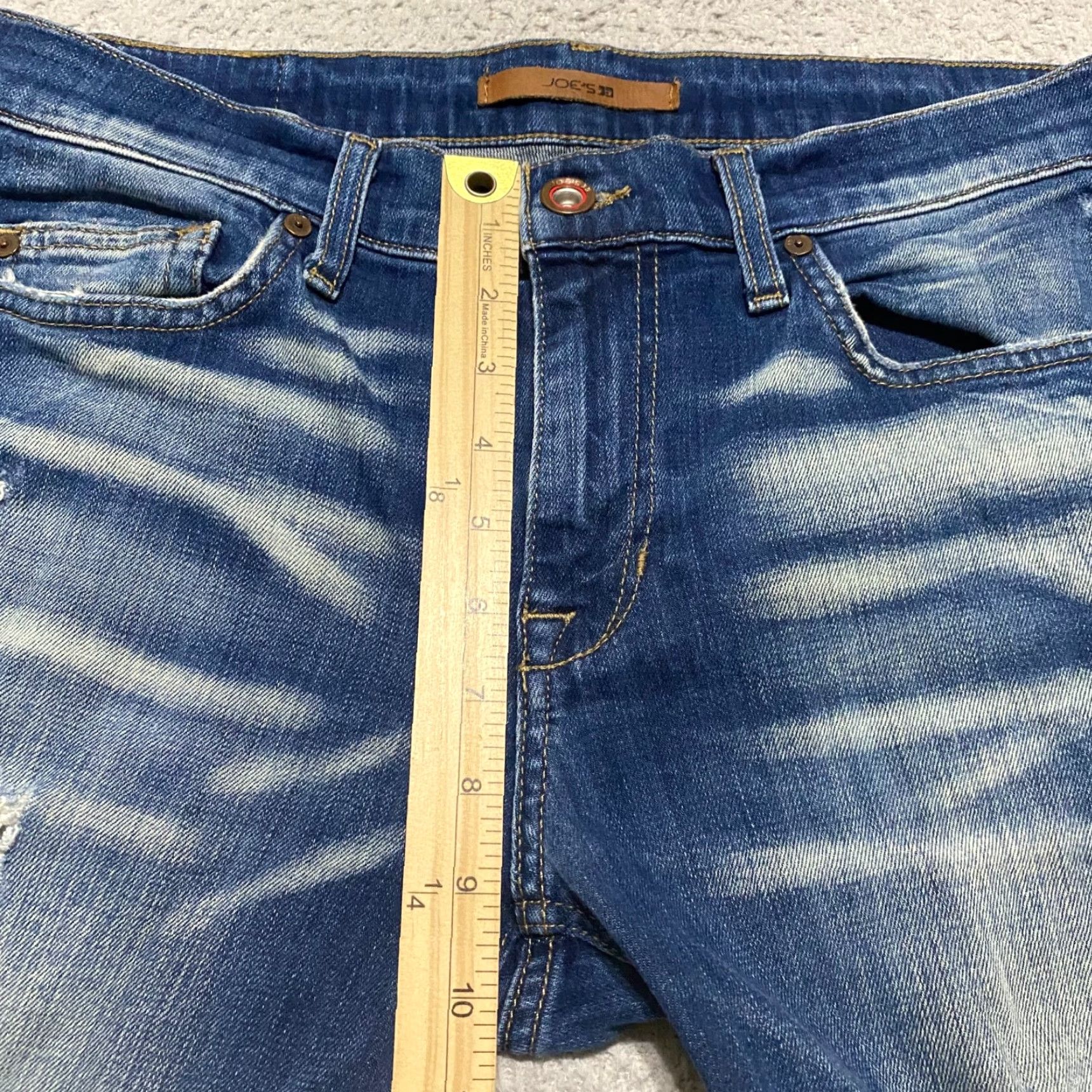 Vintage Joes Jeans Brixton Slim Straight Jeans Mens 30 Mid Rise Blue Denim Distressed Size US 30 / EU 46 - 7 Thumbnail