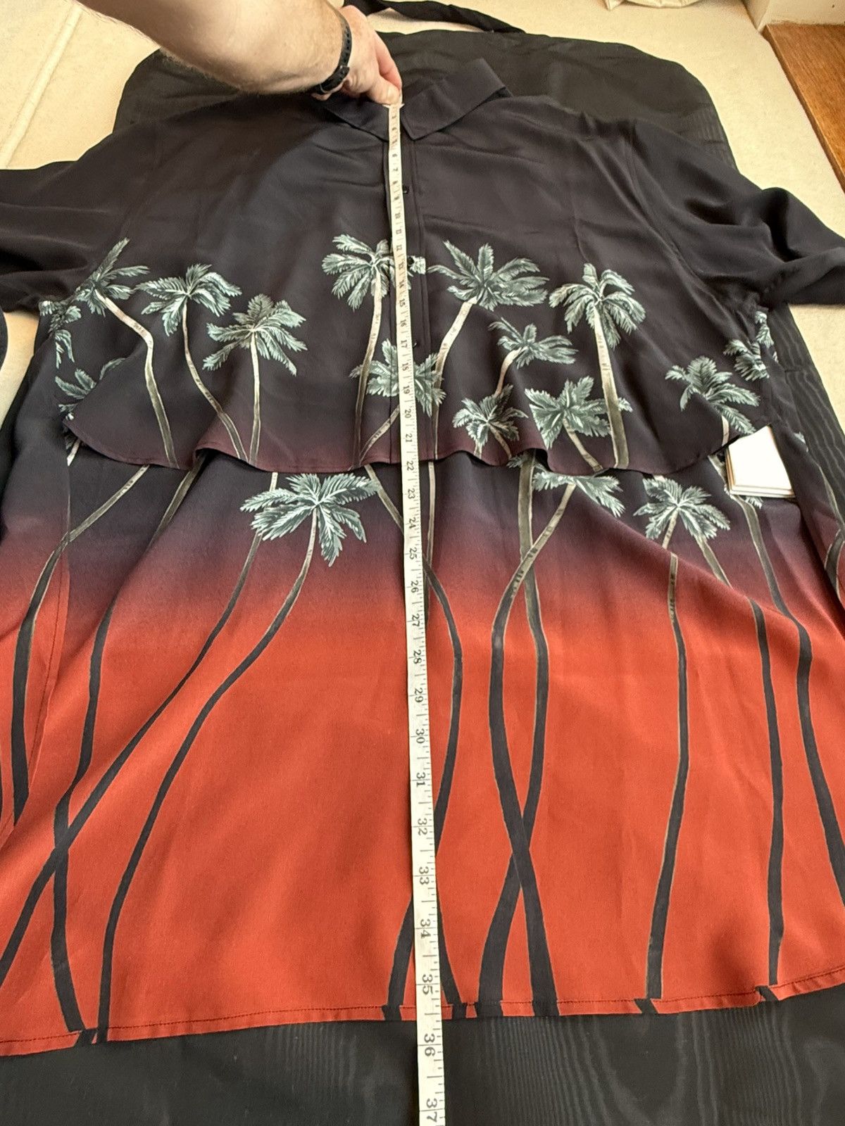 Celine $1.6k SS22 Celine Tailcoat palm tree Shirt in Silk Hedi 41 Size US L / EU 52-54 / 3 - 13 Thumbnail