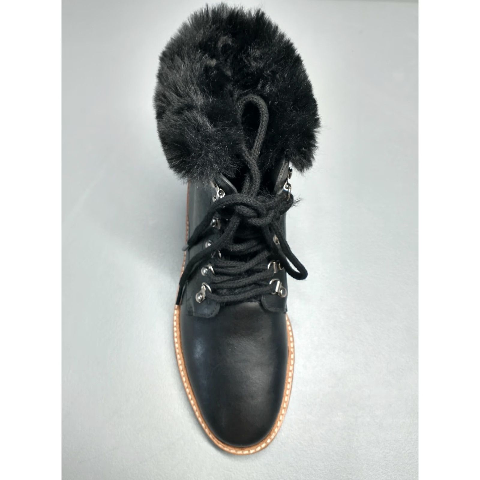 Vintage Botkier Winter Snow Boots Womens Size 6 Black Leather Faux Fur Lining Lace Up Women Size 6 Black Botkier Snow Boot Size US 6 / IT 36 - 7 Thumbnail