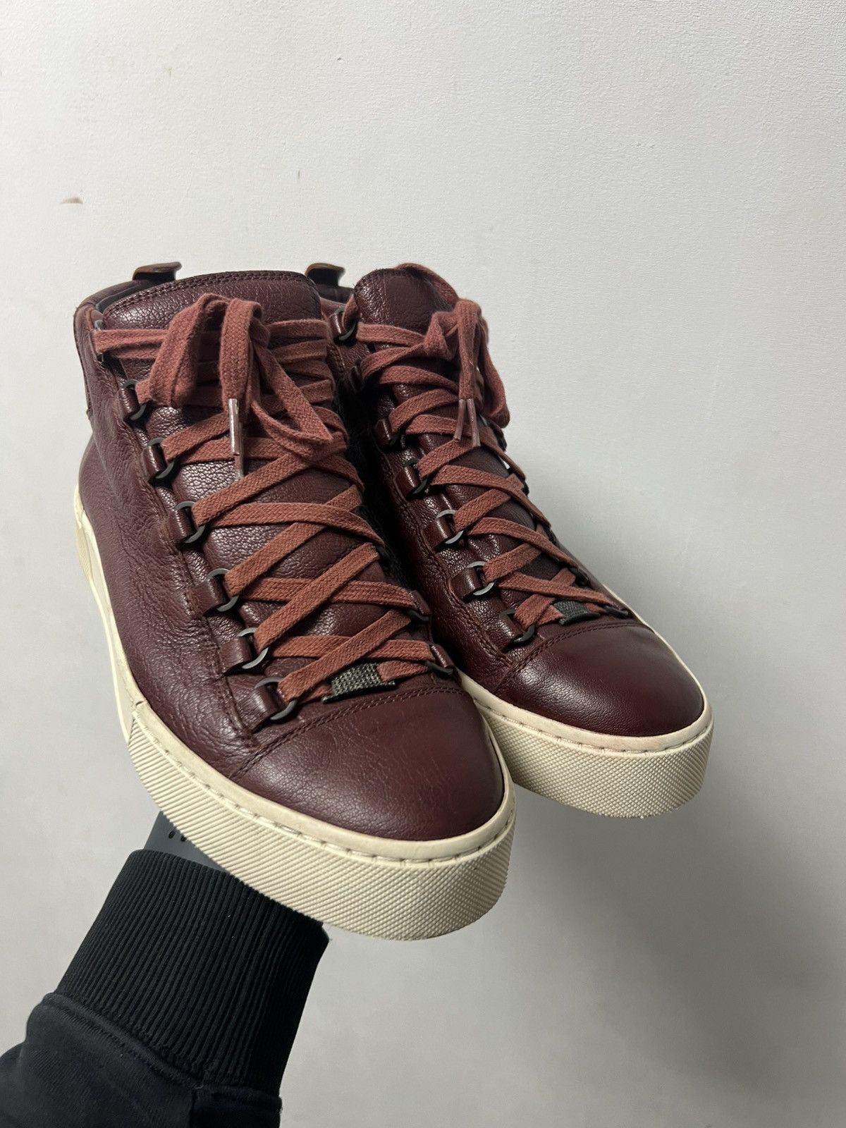 Balenciaga Balenciaga Arena High Top Sneakers Black Leather Shoes Size US 9 / EU 42 - 2 Thumbnail