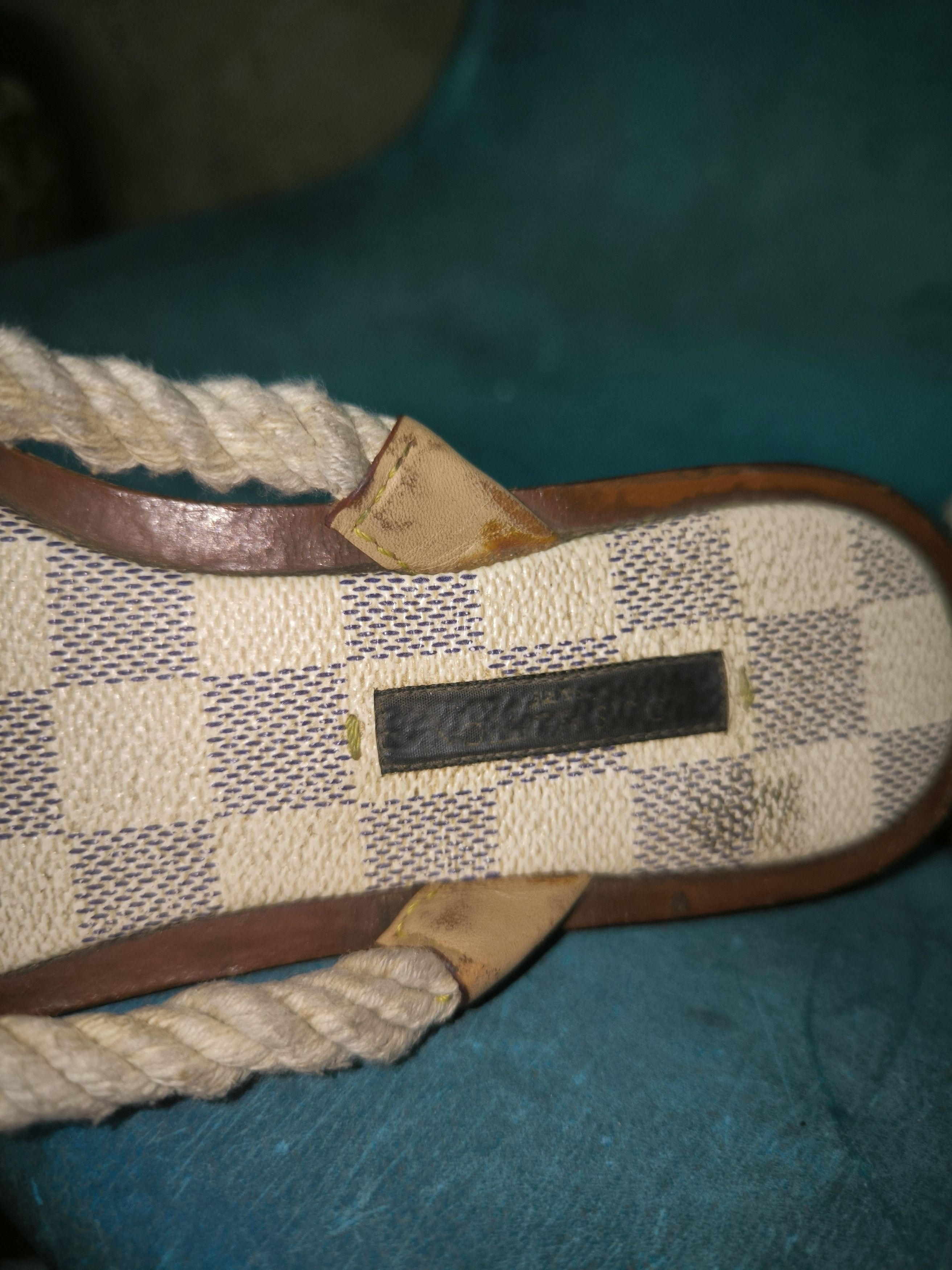Louis Vuitton Damier Azur Rope Sandal Size US 5.5 / IT 35.5 - 9 Thumbnail