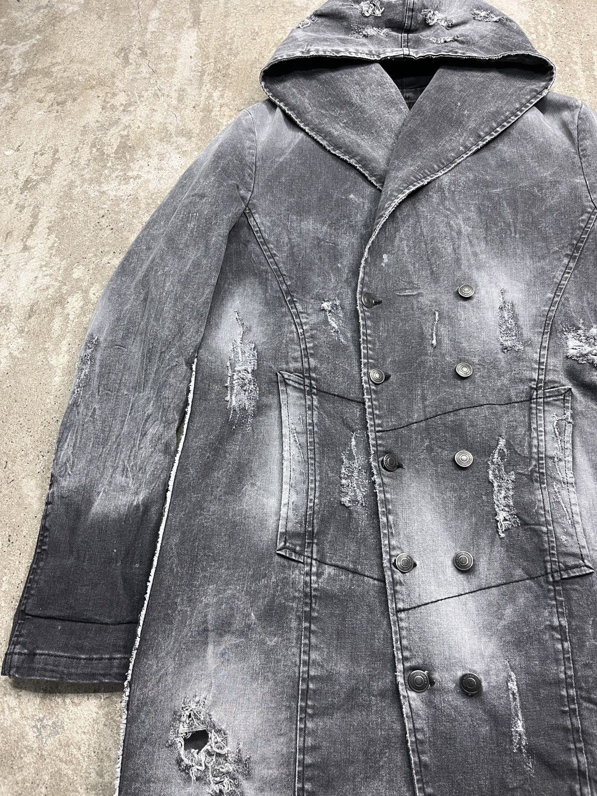 Xagon Man XAGON MAN ARCHIVE DISTRESSED FADED DENIM COAT JACKET - 2276 Size US M / EU 48-50 / 2 - 10 Thumbnail