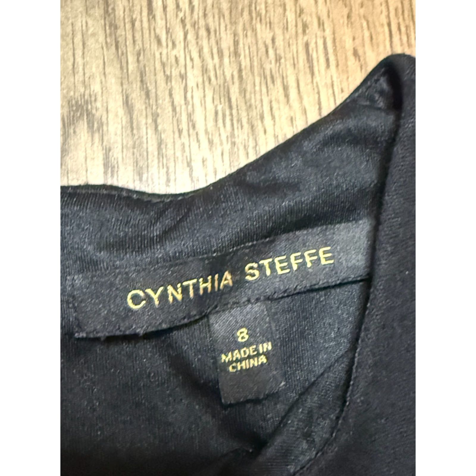 Vintage Cynthia Steffe Dress Women's Size 8 Black Gold Gems Short Sleeve Back Zip Pencil Dress Knee Length Vintage No Size 30" / US 8 / IT 44 - 4 Thumbnail